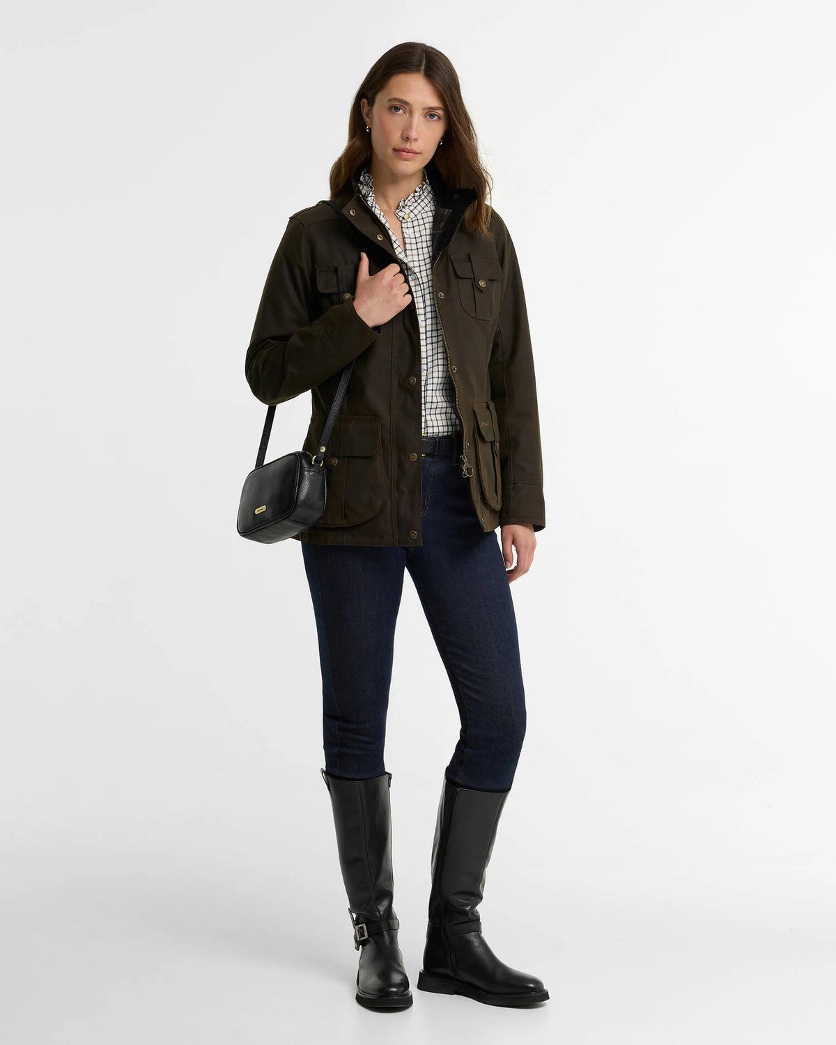 Barbour Winter Defence Waxed Jacket in Olive-Classic