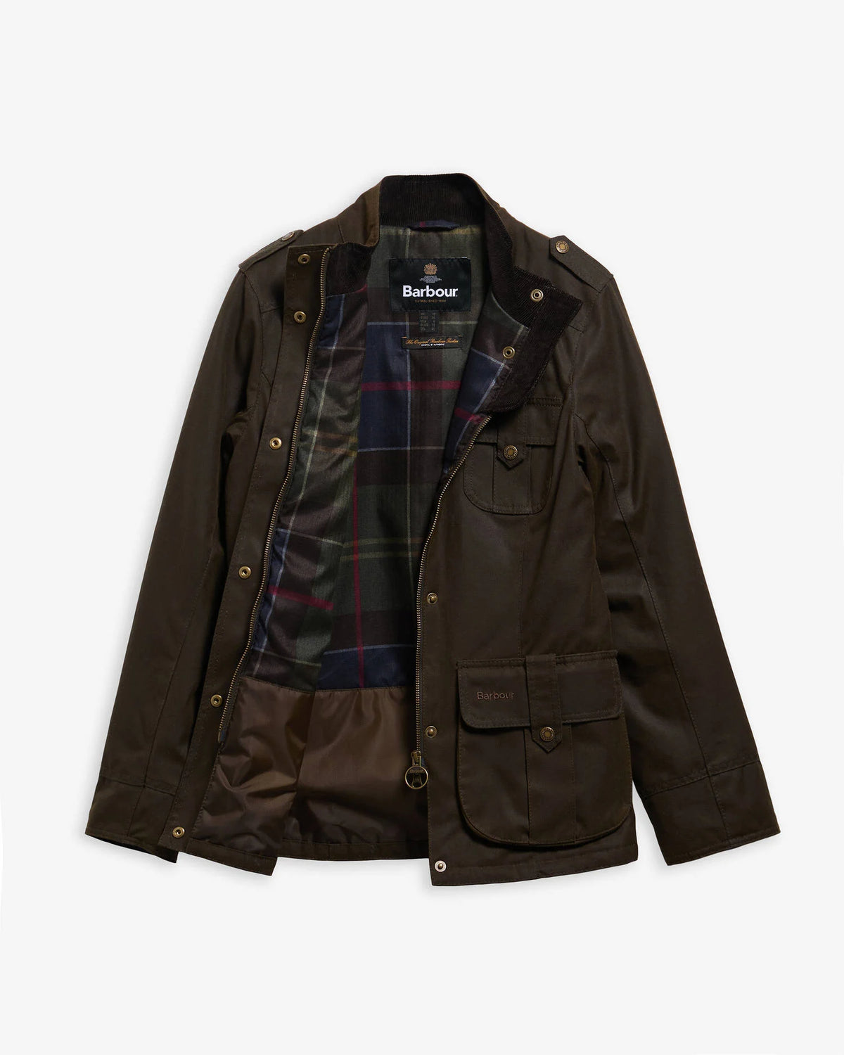 Barbour Winter Defence Waxed Jacket in Olive-Classic