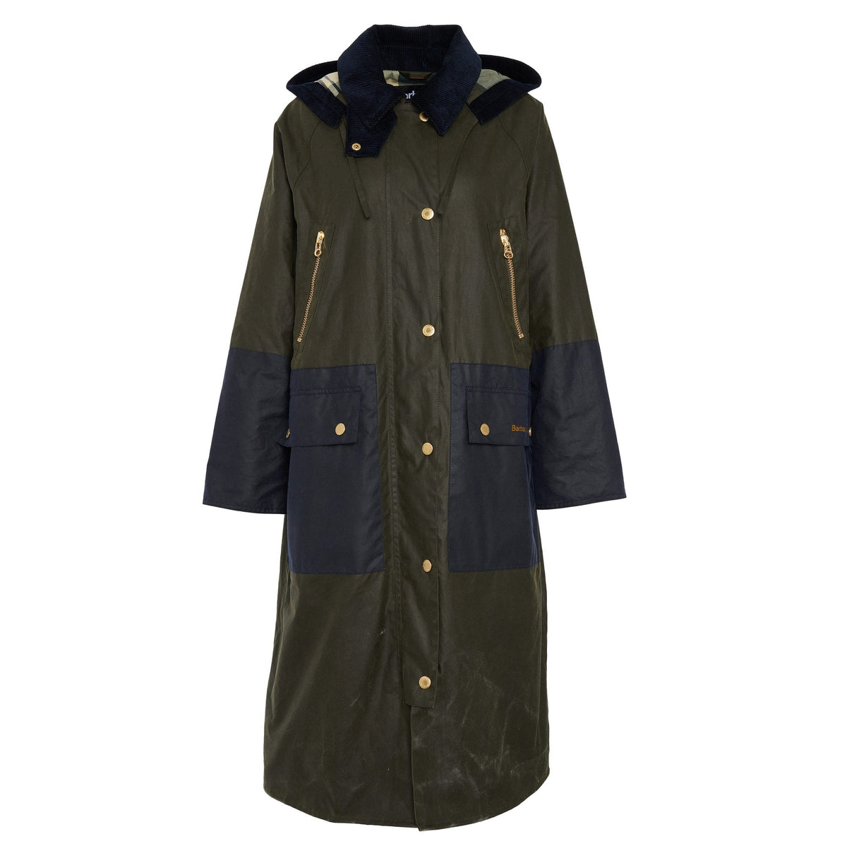 Barbour Carolyn Waxed Jacket in Olive, image 1