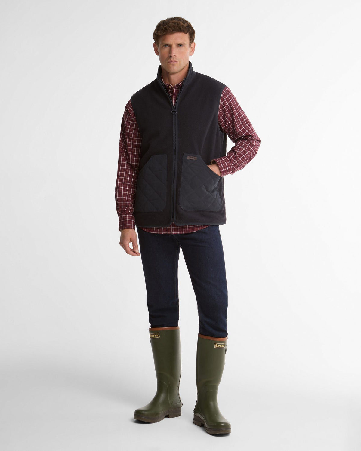 Barbour Lowich Fleeced Gilet in Dark Navy