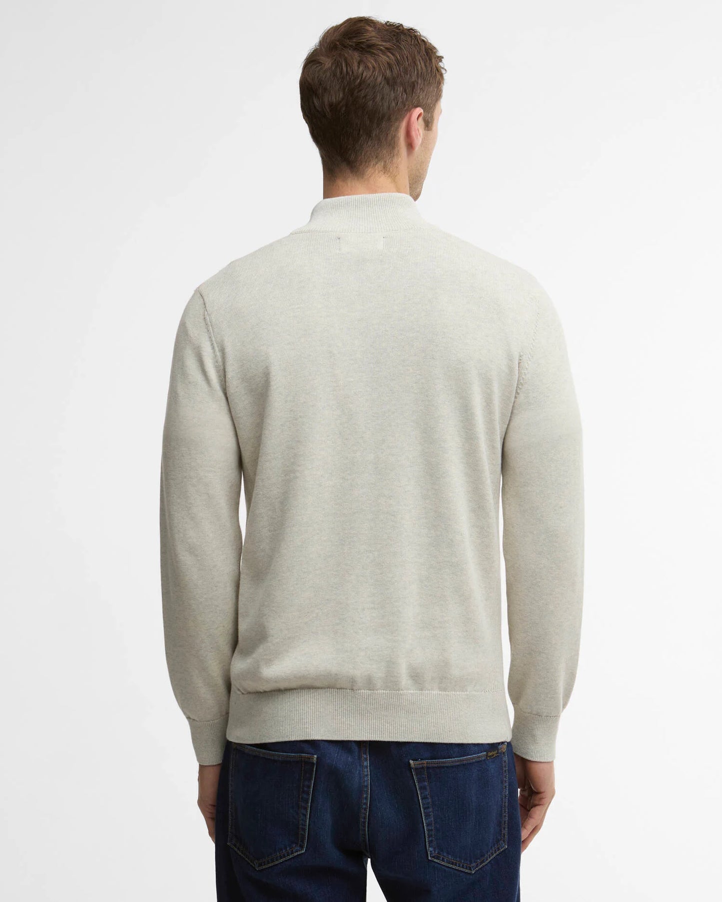Barbour Cotton Half Zip Sweater - Neutral