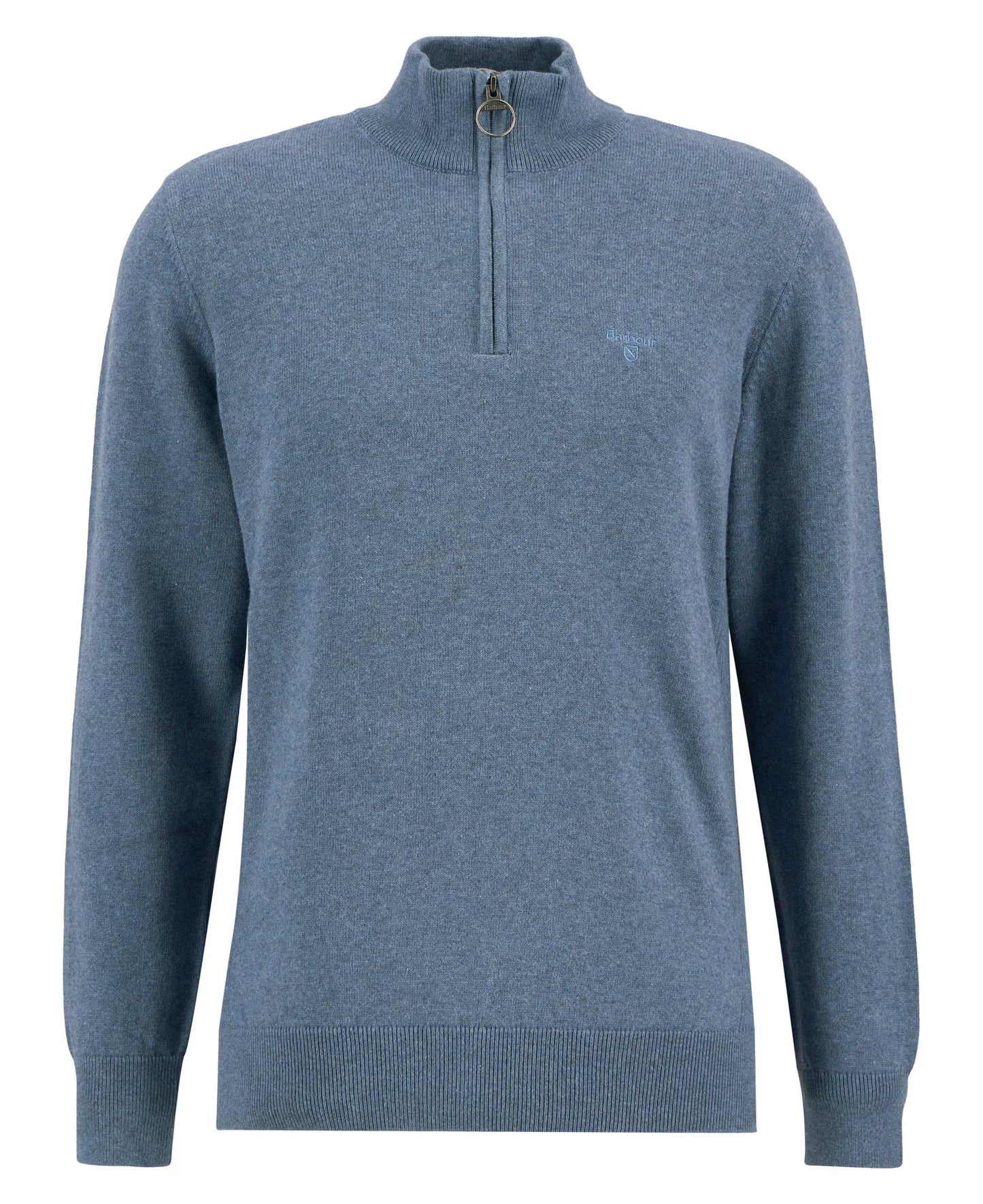 Barbour Cotton Half Zip Sweater - Dusk Blue