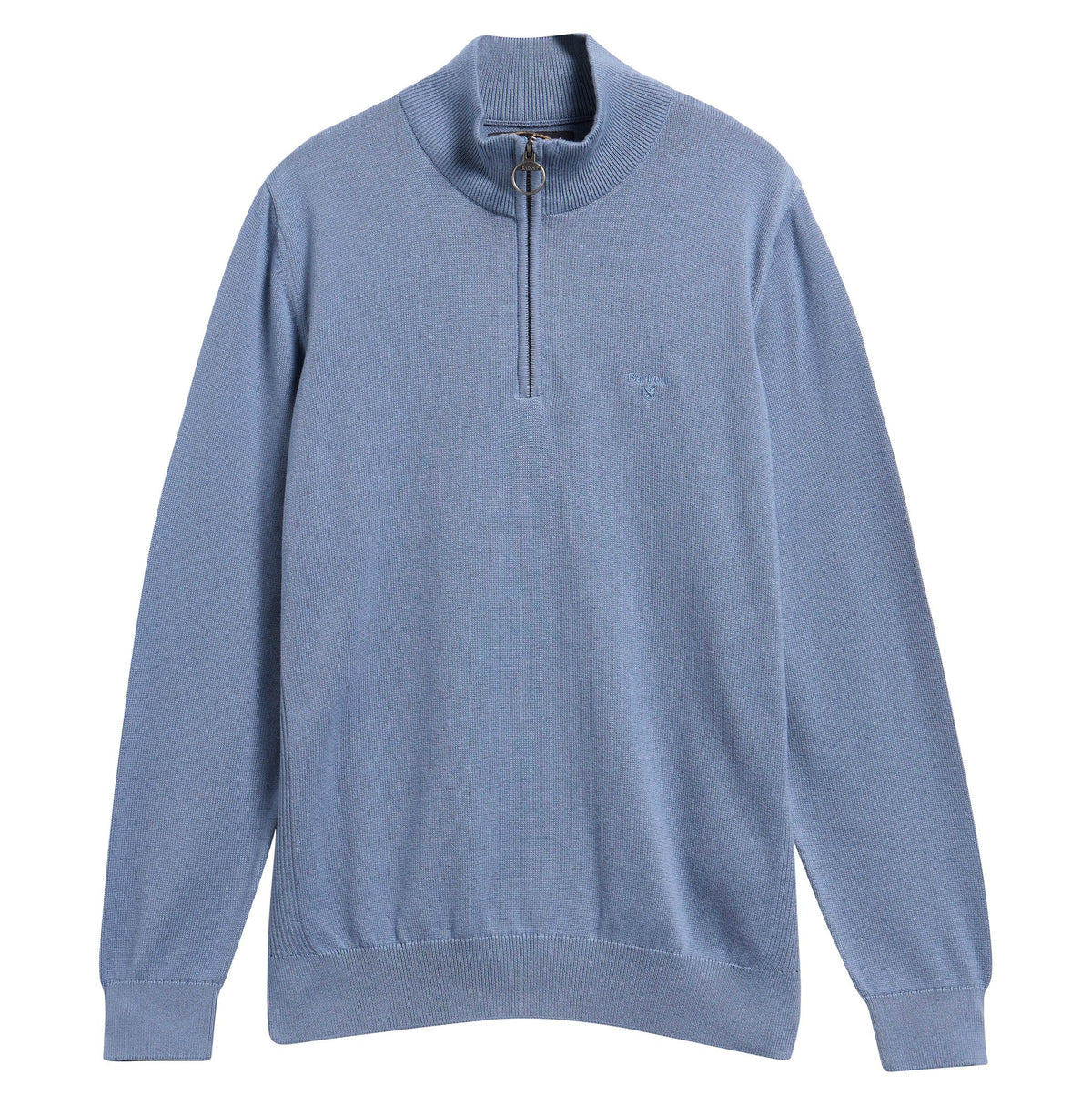 Barbour Cotton Quarter-Zip Jumper in Tarn Blue