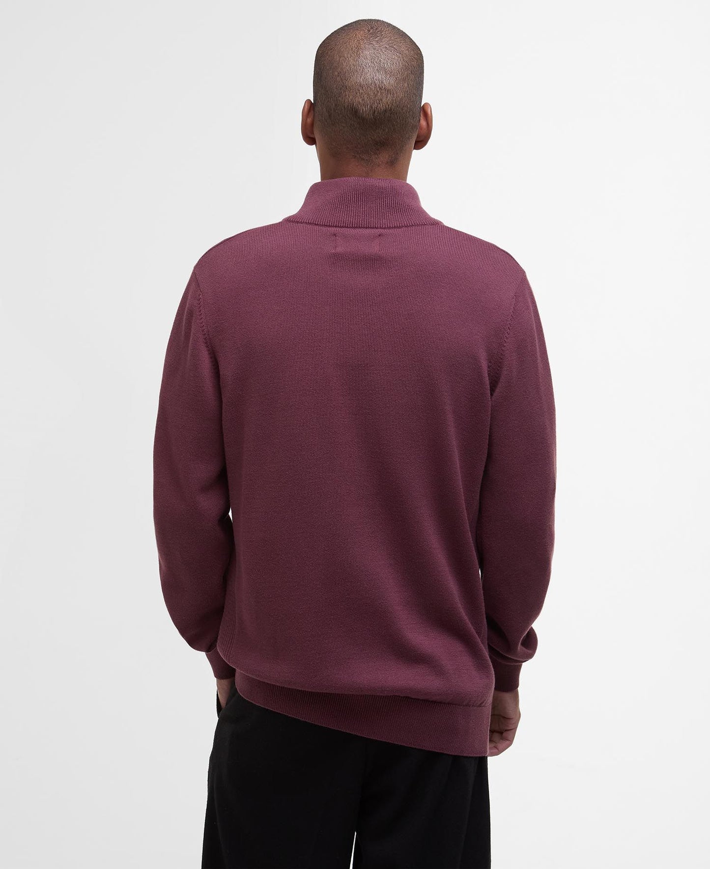 Barbour Cotton Half Zip Sweater - Burnt Heather