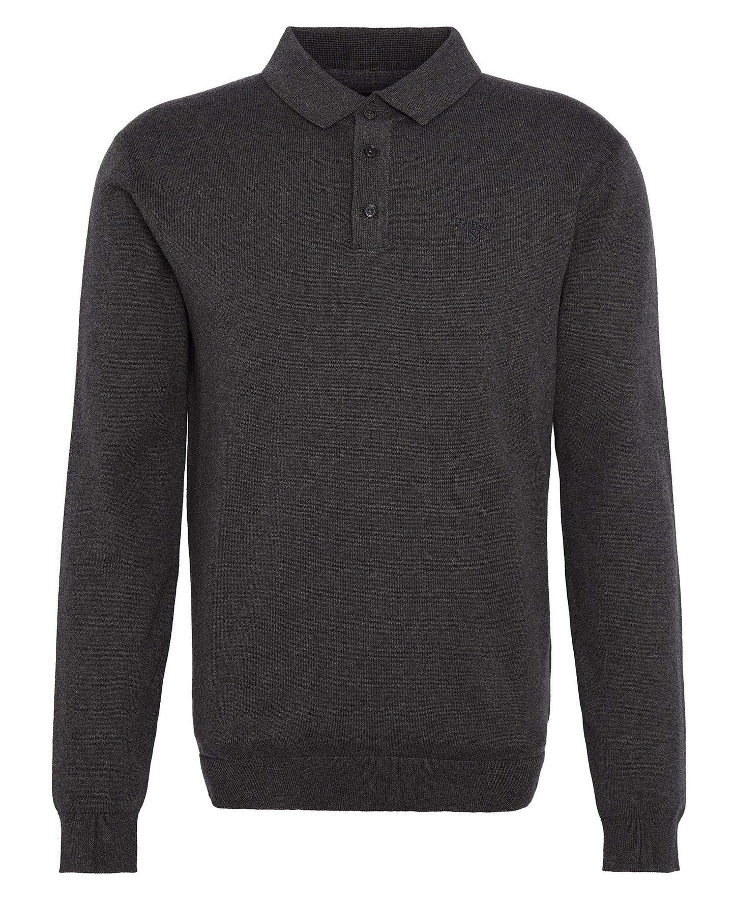 Barbour Bassington Knitted Polo - Charcoal