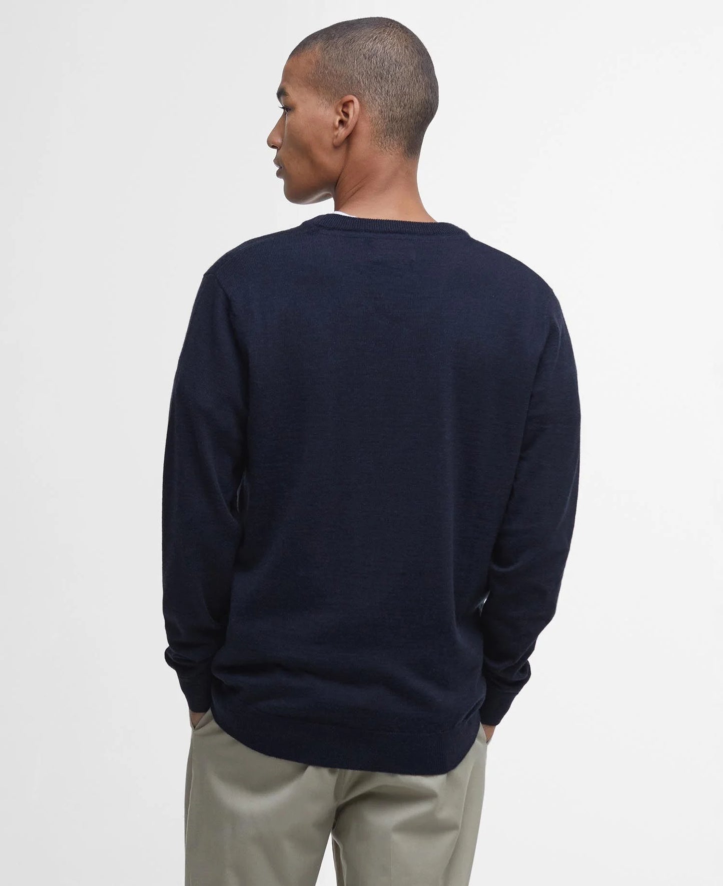 Barbour Merino V-Neck - Navy
