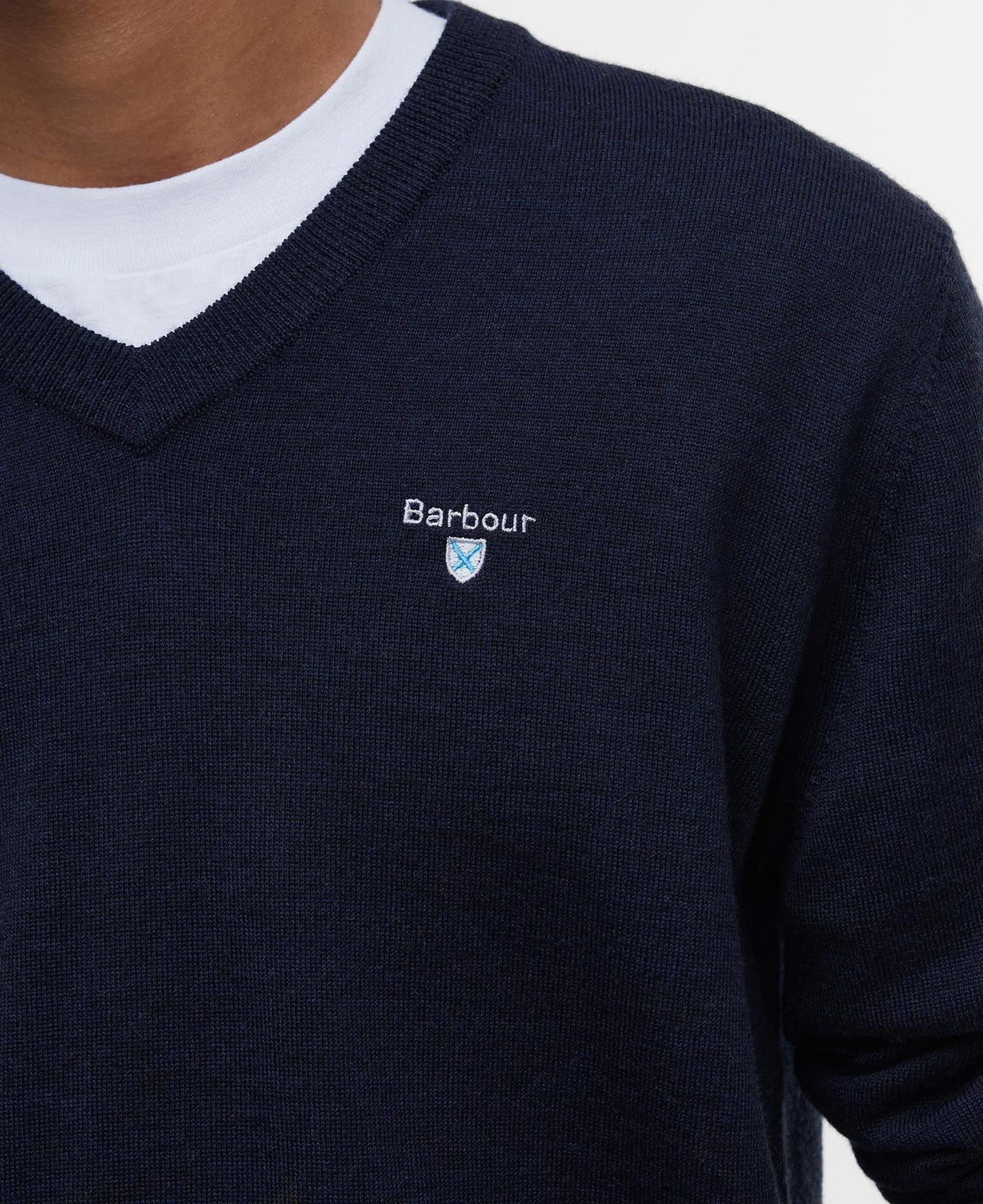 Barbour Merino V-Neck - Navy