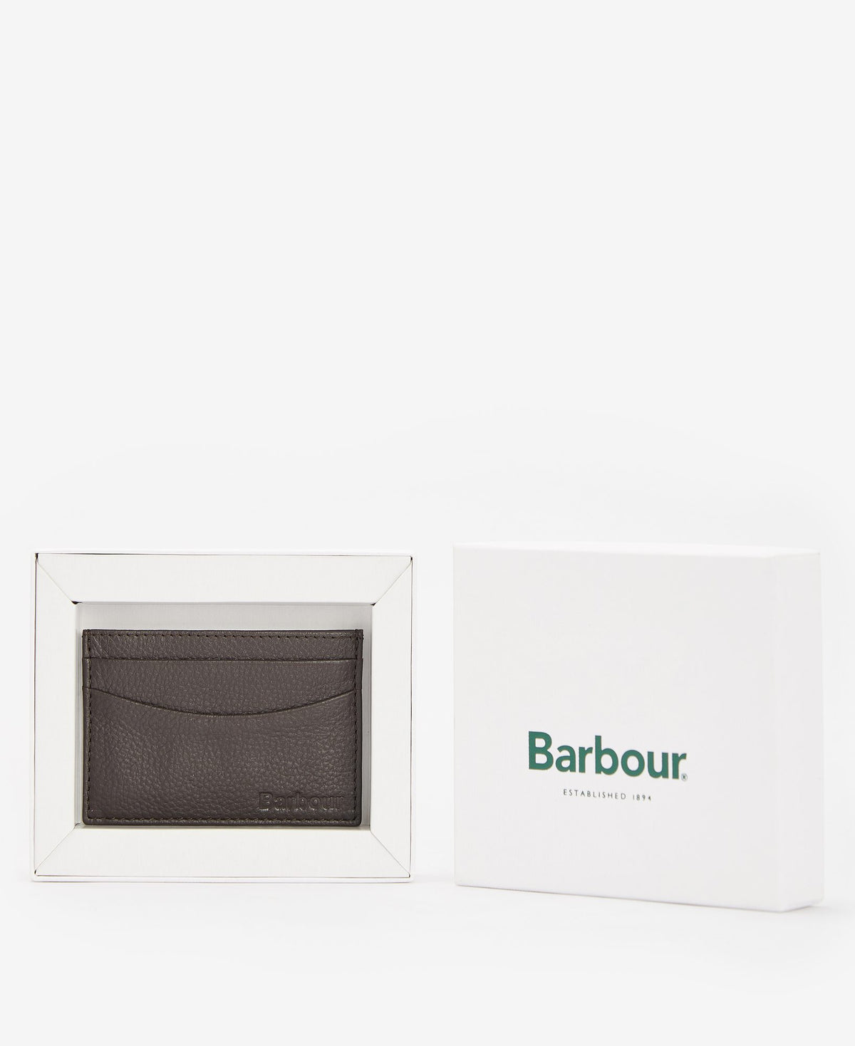 Barbour Amble Leather Card Holder in Dark Brown, image 5