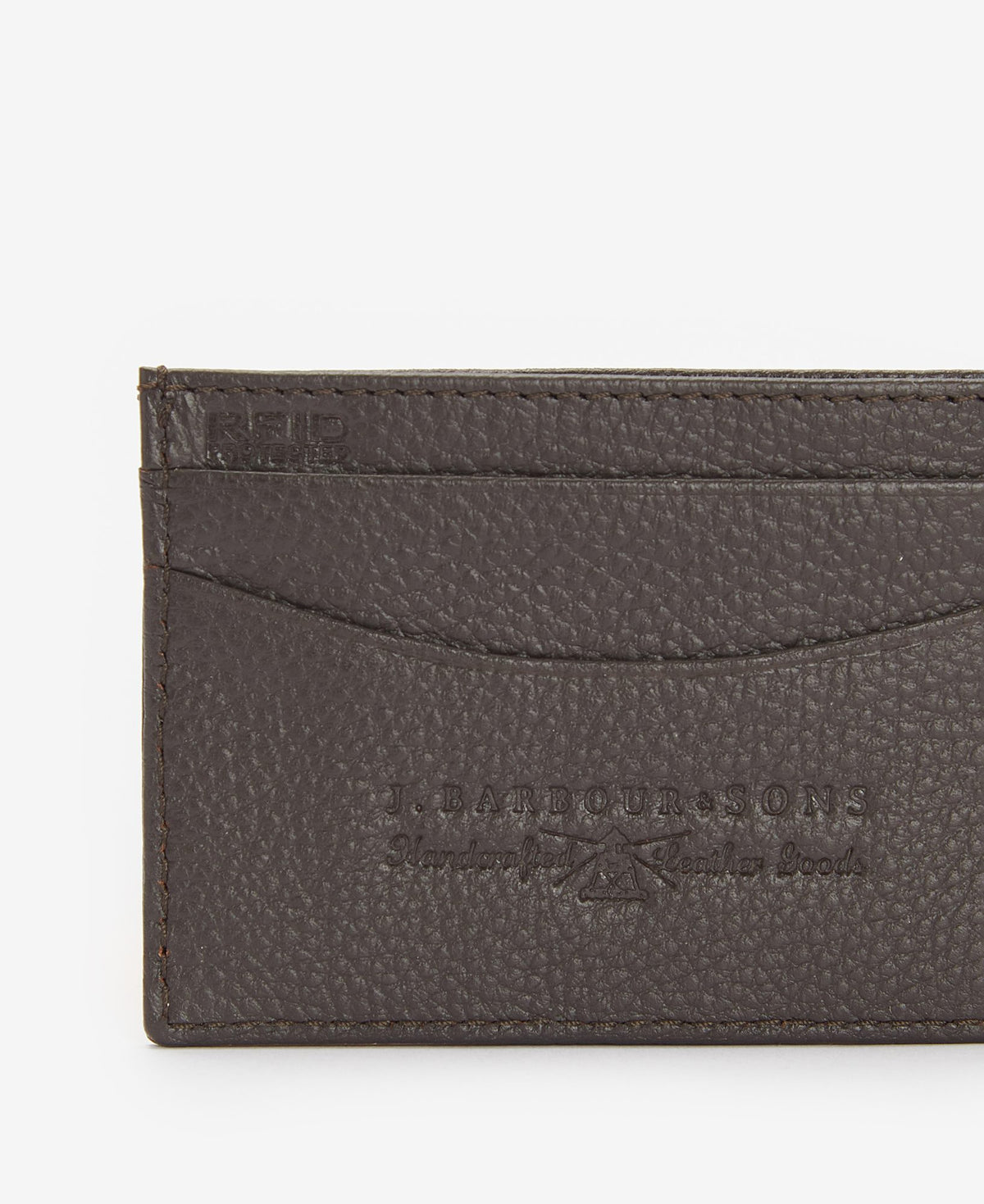 Barbour Amble Leather Card Holder in Dark Brown, image 4