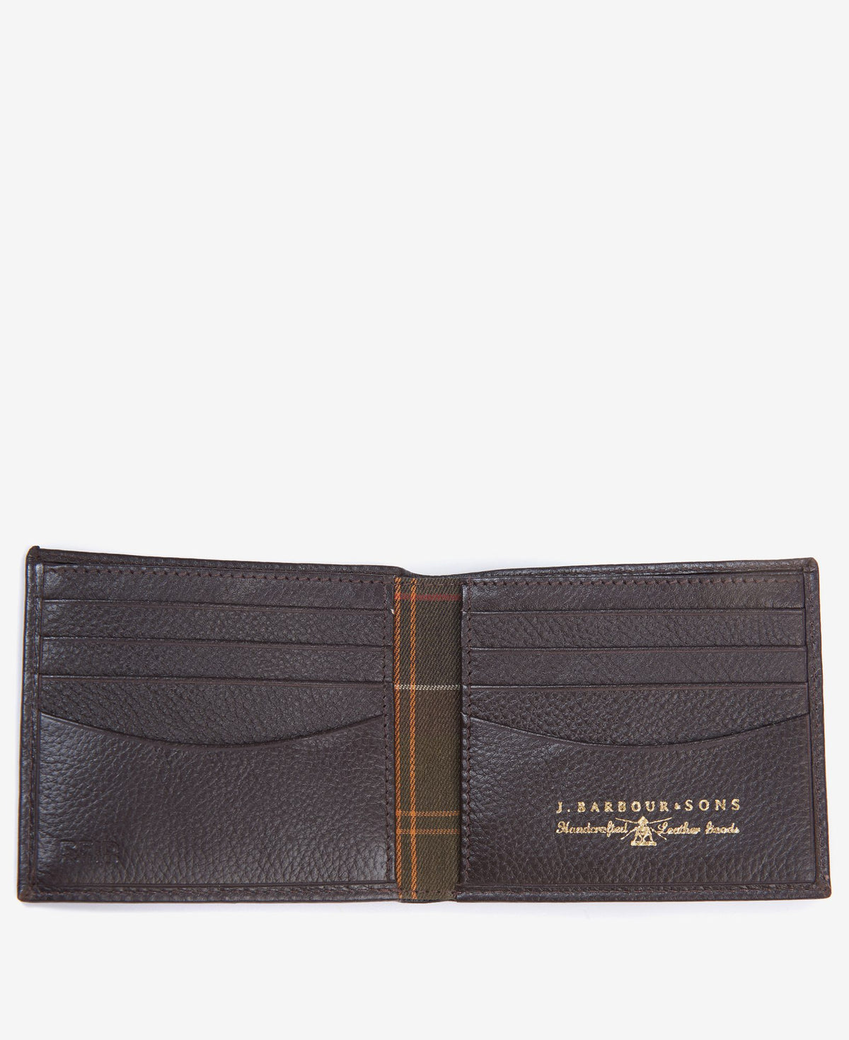 Barbour Amble Leather Billfold Wallet in Dark Brown, image 2