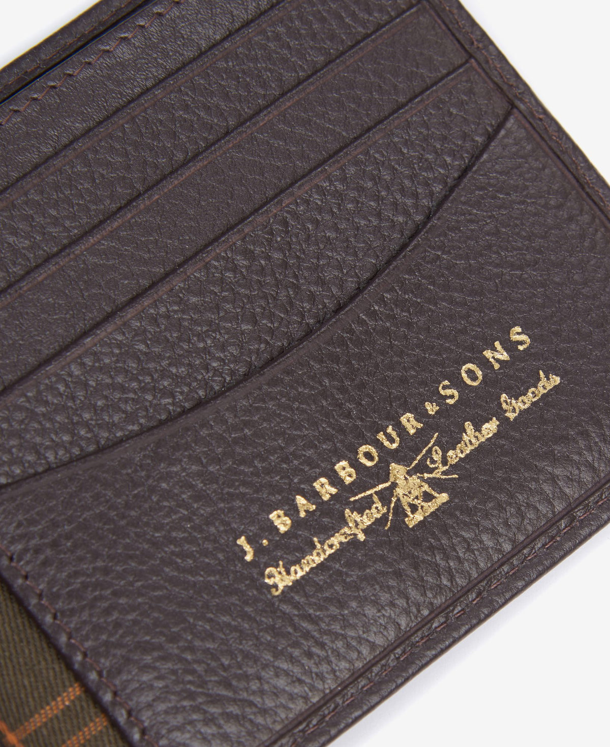 Barbour Amble Leather Billfold Wallet in Dark Brown, image 3