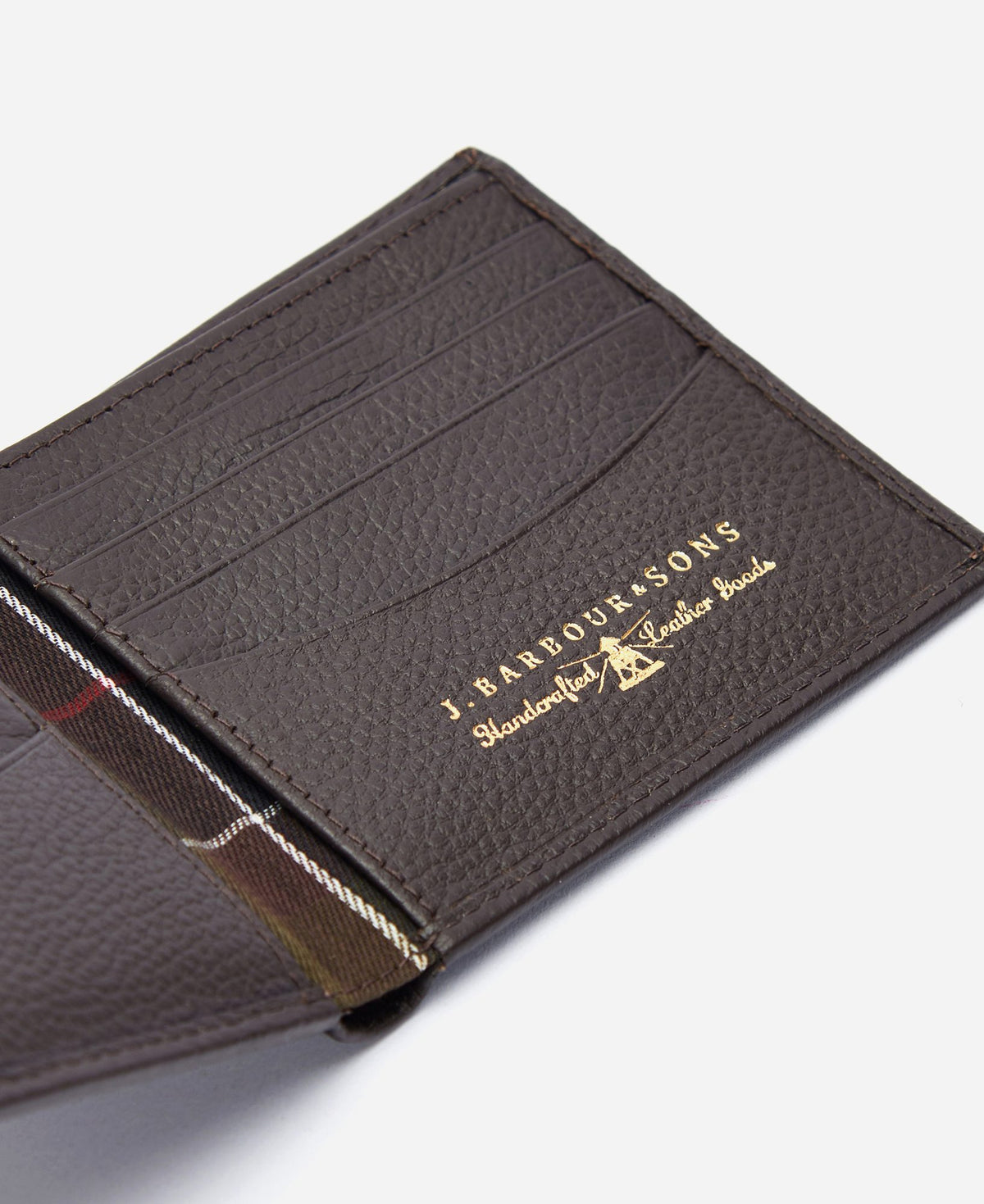 Barbour Amble Leather Billfold Wallet in Dark Brown, image 4