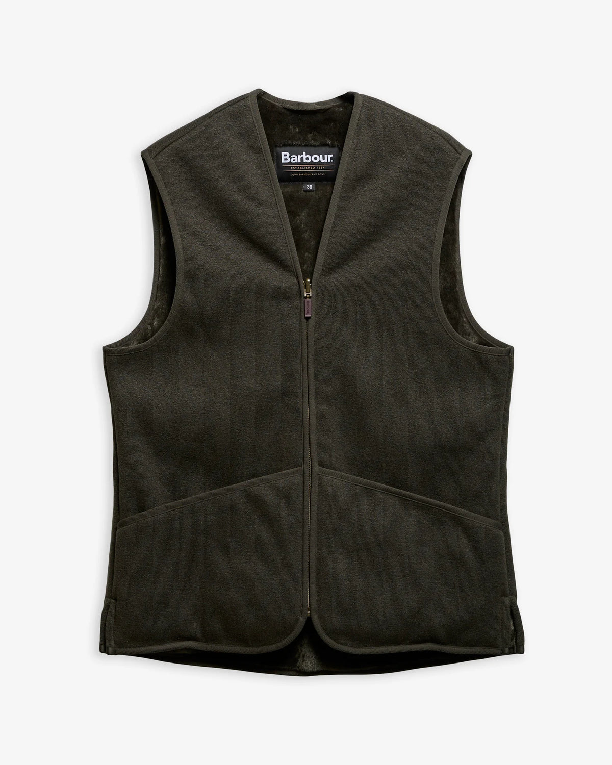 Barbour Warm Pile Zip-In Liner in Sage
