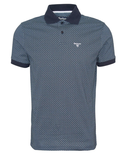 Barbour Shell Printed Polo - Navy