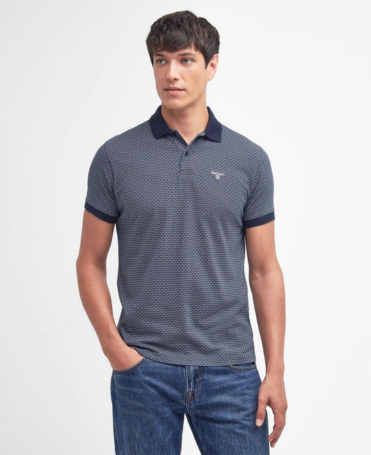 Barbour Shell Printed Polo - Navy
