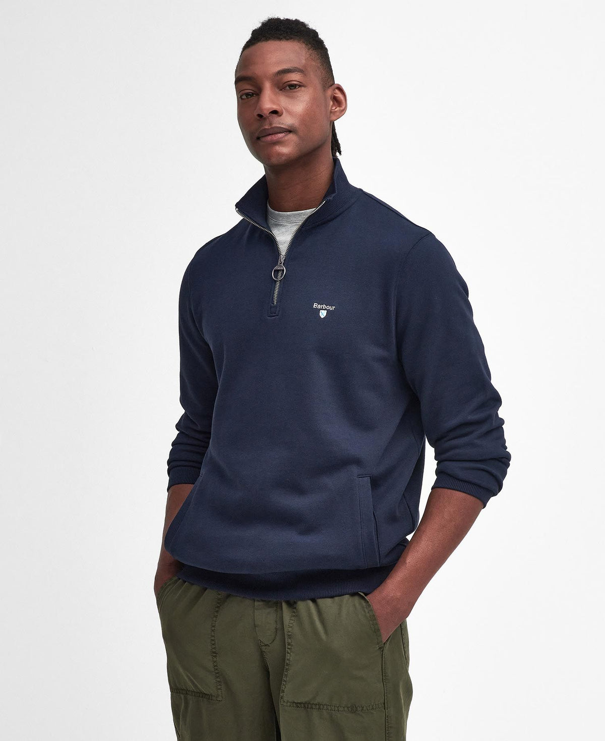 Barbour Beckhill Half Zip Sweatshirt in Navy