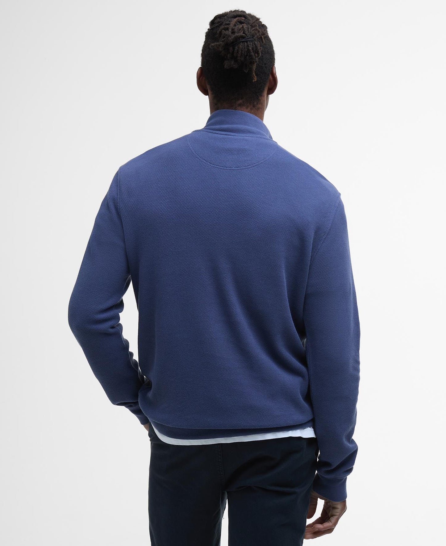 Barbour Pique Interlock Half Zip Sweatshirt - Blue