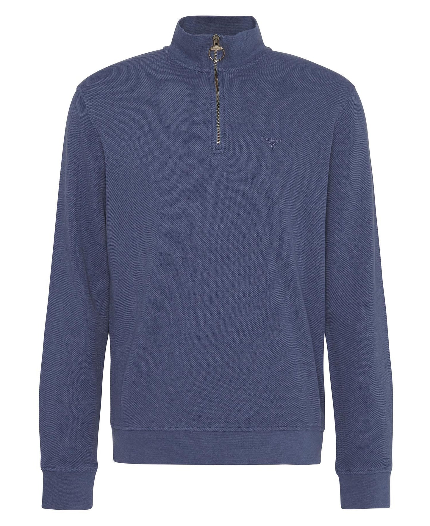 Barbour Pique Interlock Half Zip Sweatshirt - Blue
