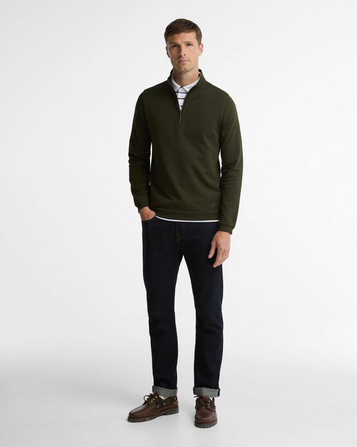 Barbour Guy Half-Zip Sweatshirt in Sage