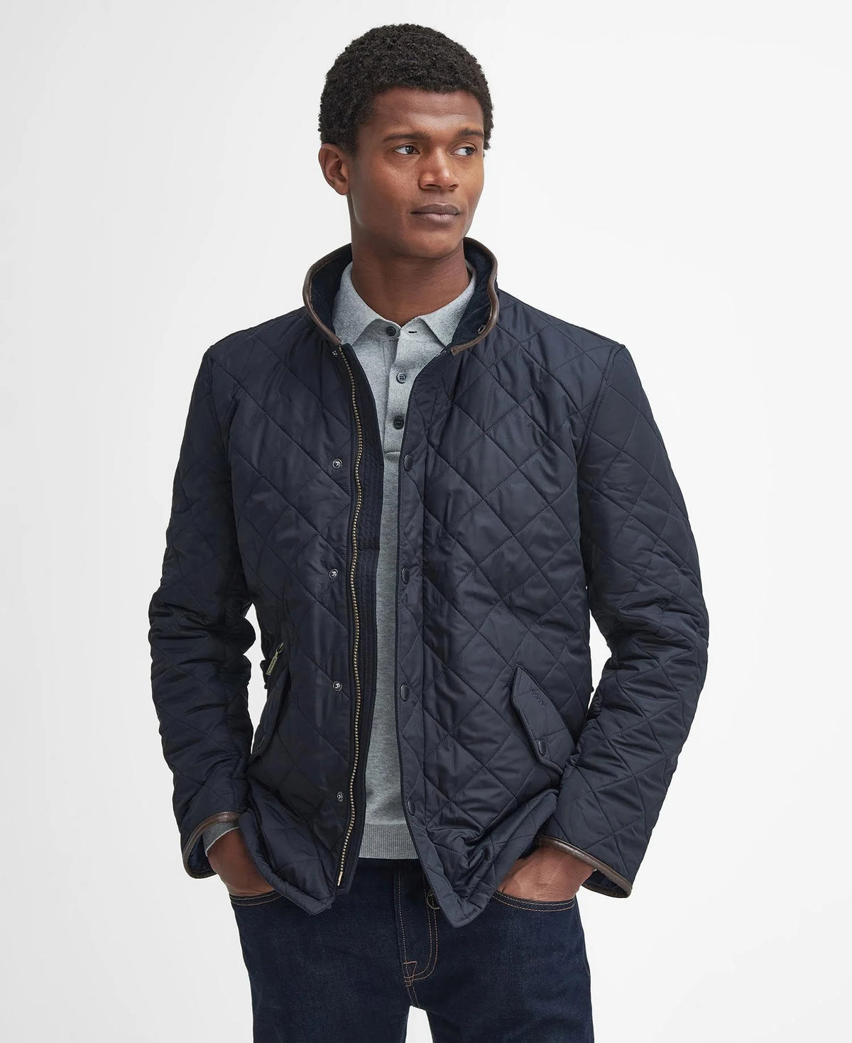 Barbour Powell Quilted Jacket in Classic Navy