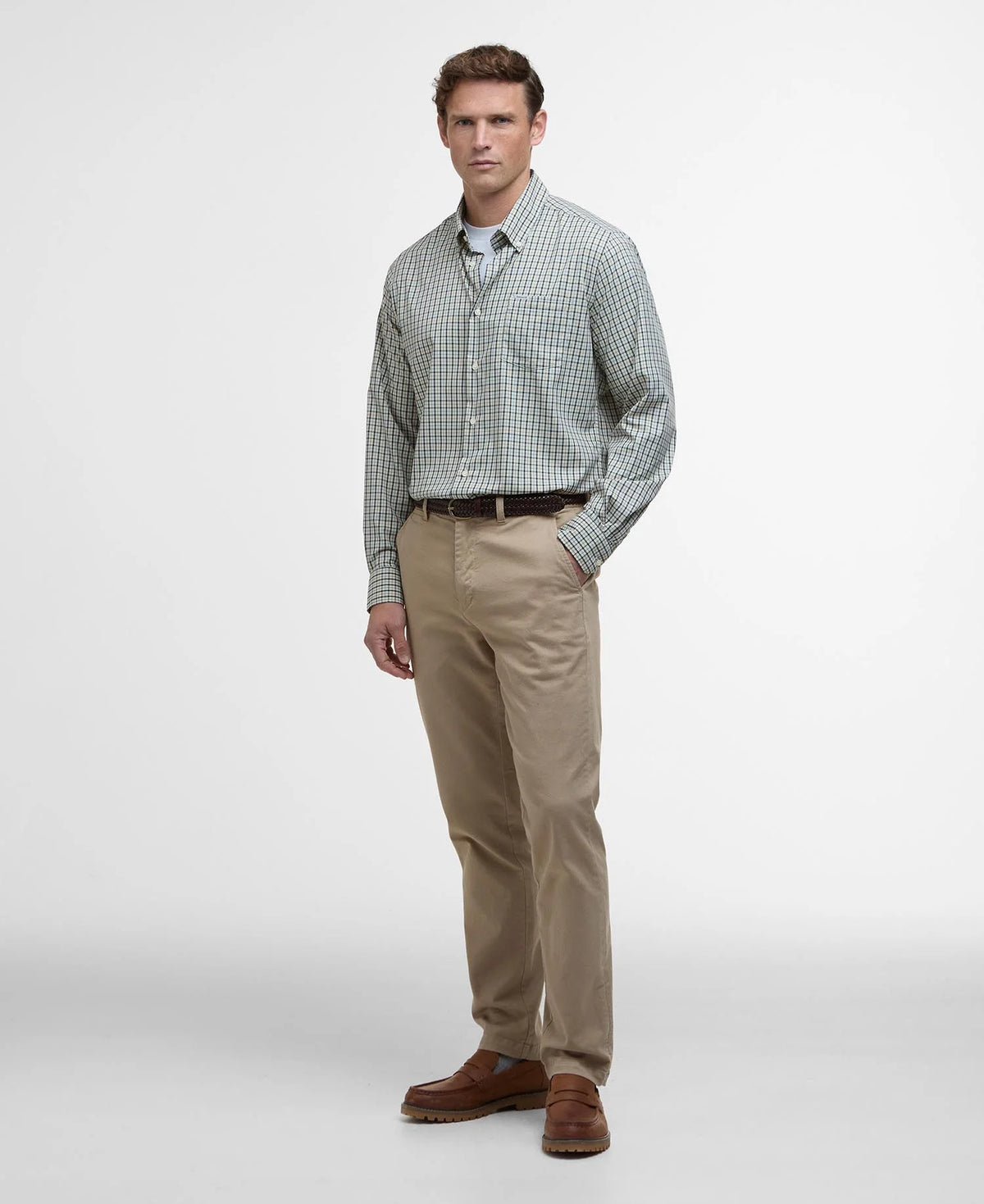 Barbour Teesdale Performance Shirt in Stone