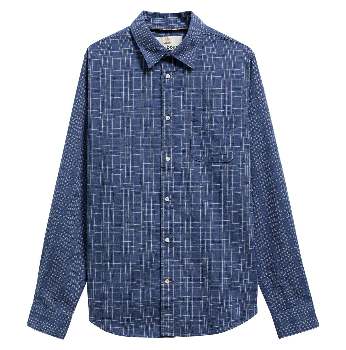 Barbour Lantern Tailored Check Long-Sleeved Shirt in Navy