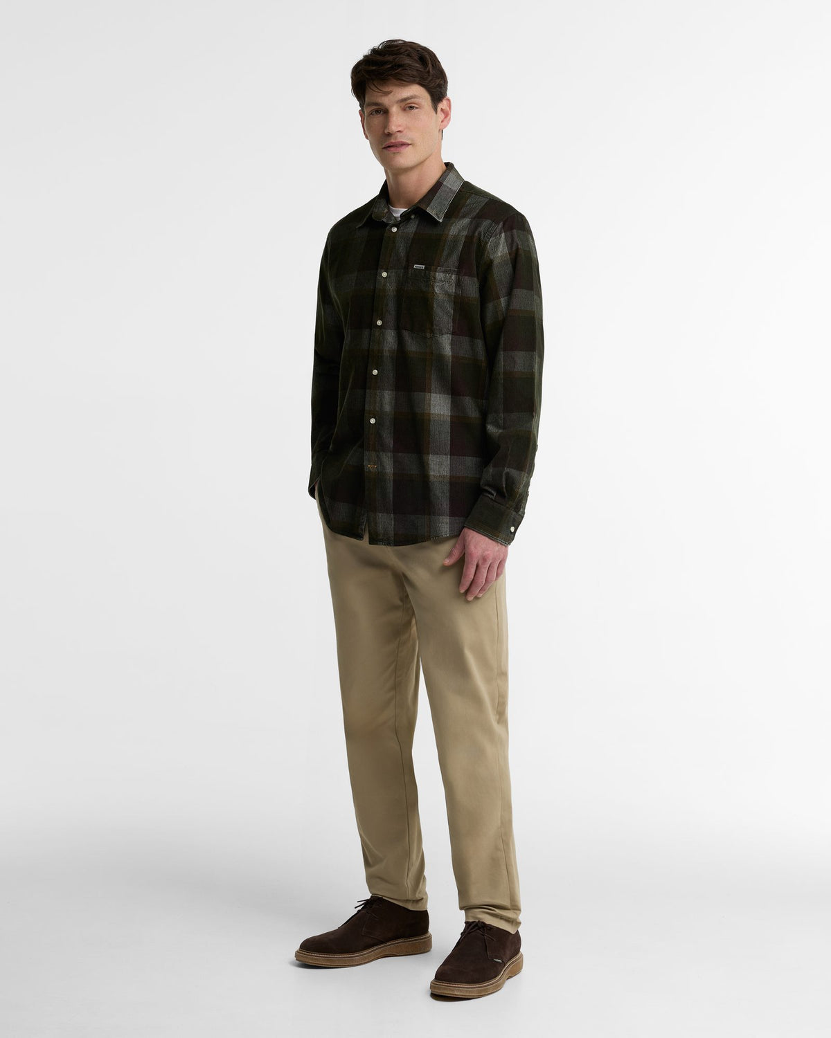 Barbour Winston Regular Long-Sleeved Shirt in Olive