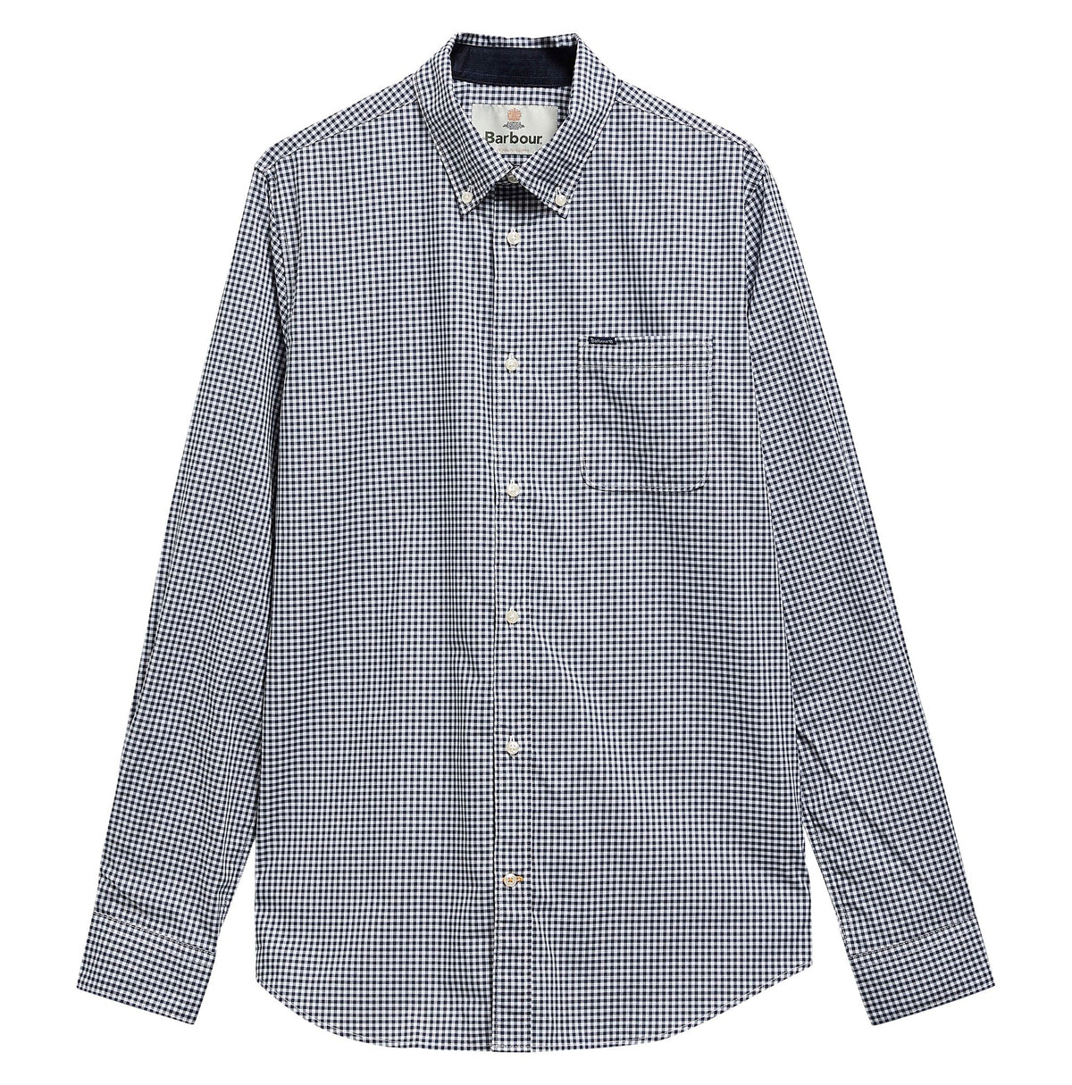 Barbour Harbourwall Tailored Long-Sleeved Shirt in Navy