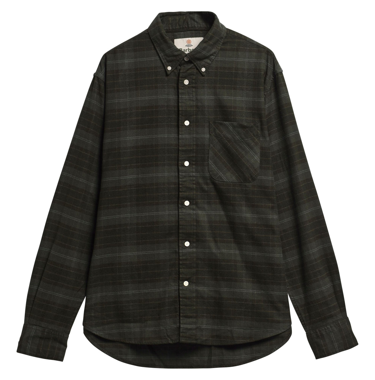 Barbour Mineral Tartan Authentic-Fit Long-Sleeved Shirt in Pine Glen