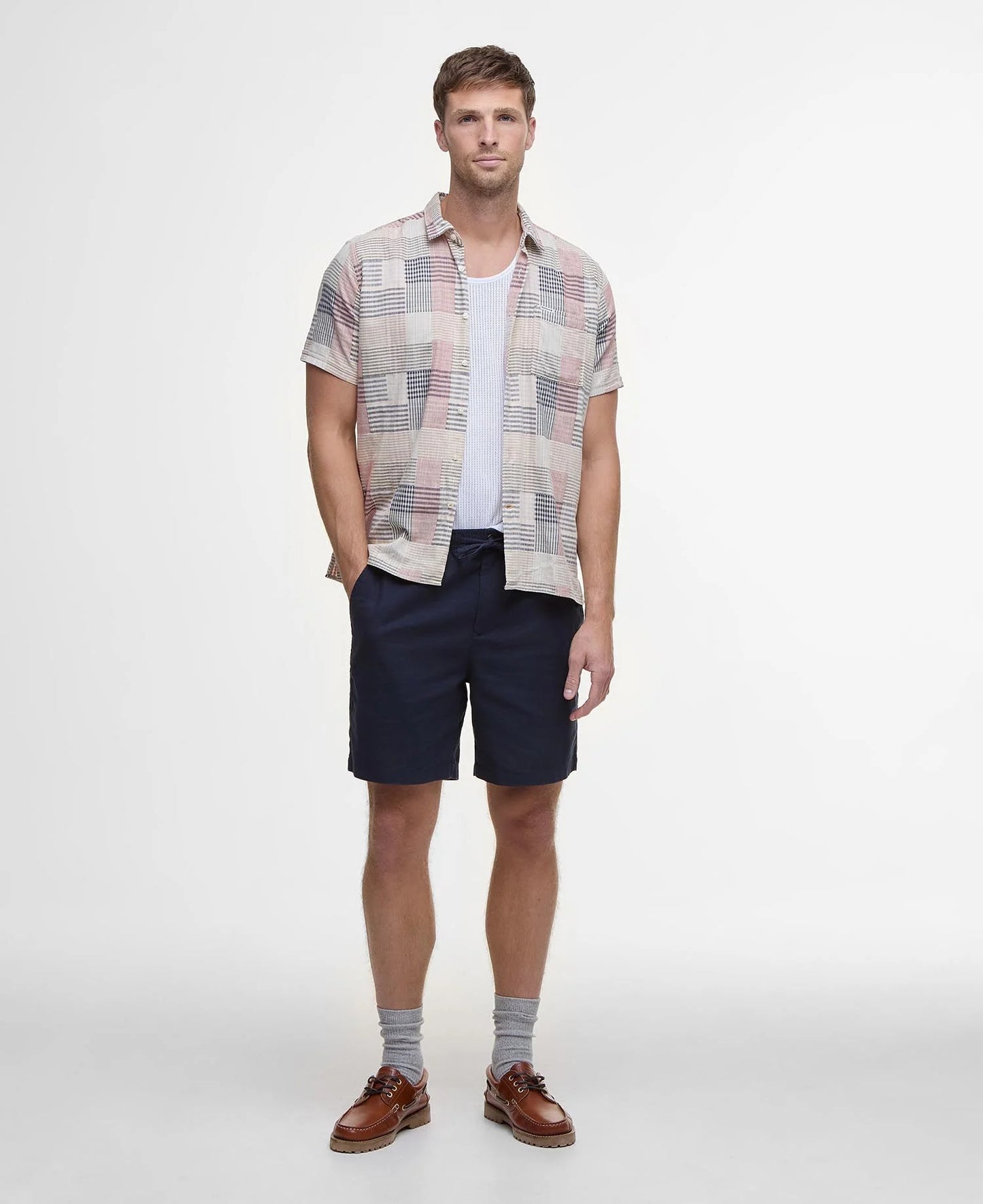 Barbour Cotton Linen Short - Navy
