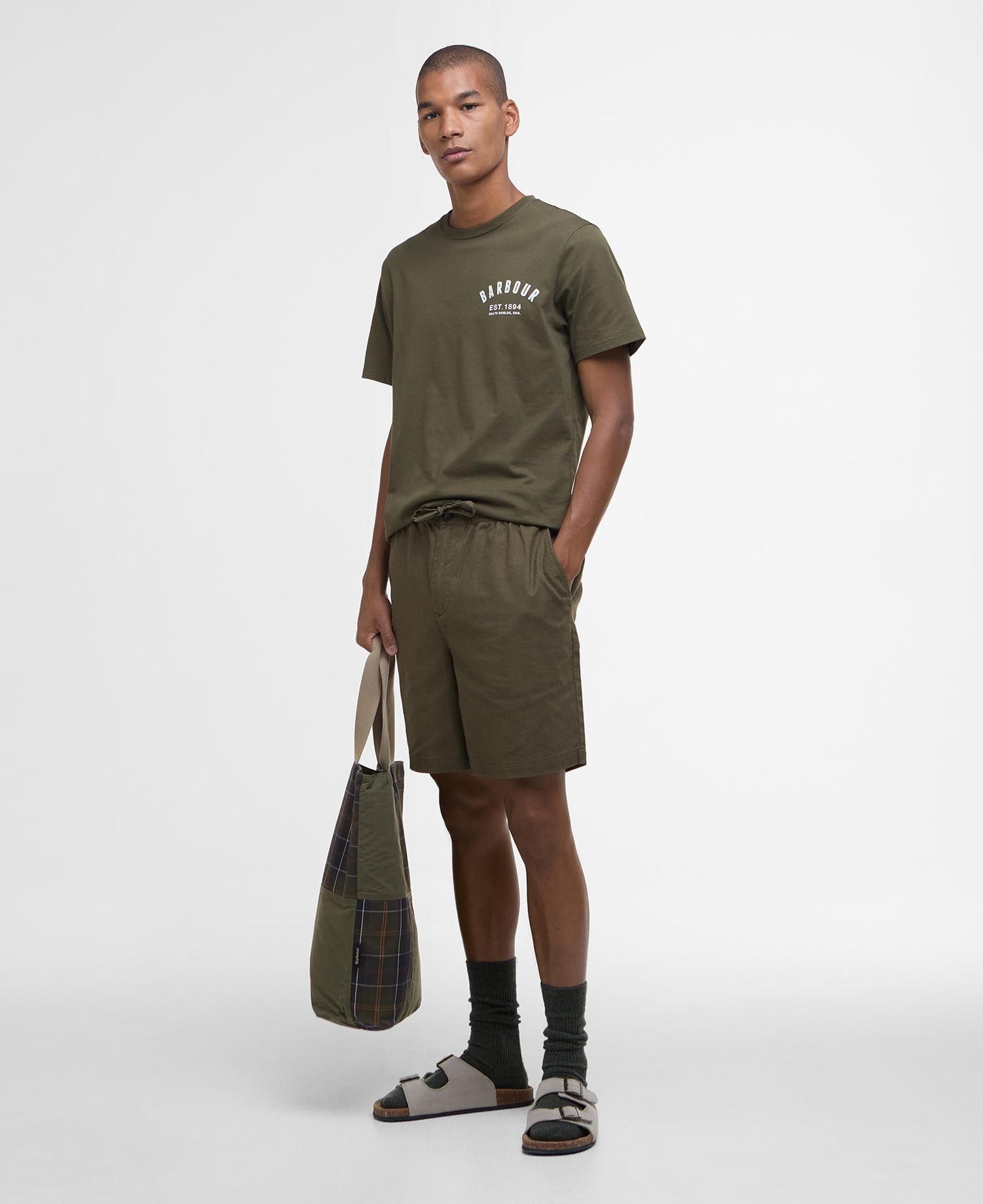 Barbour Cotton Linen Short - Sage