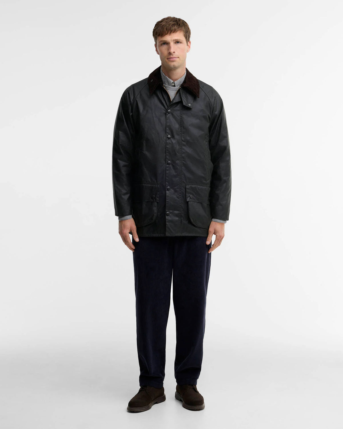 Barbour Border® Waxed Jacket in Sage
