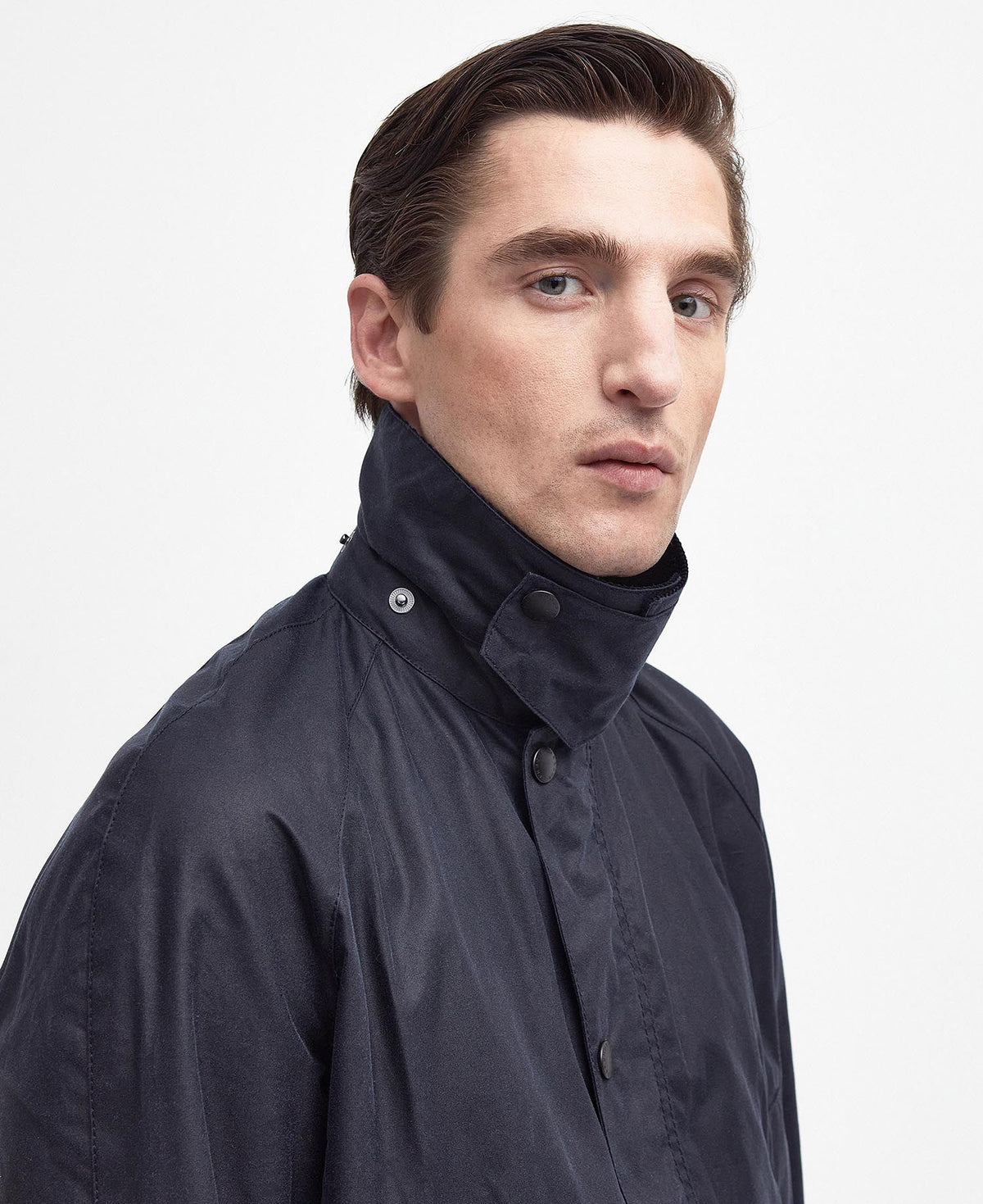Barbour Ashby Waxed Jacket in Classic Navy, image 5