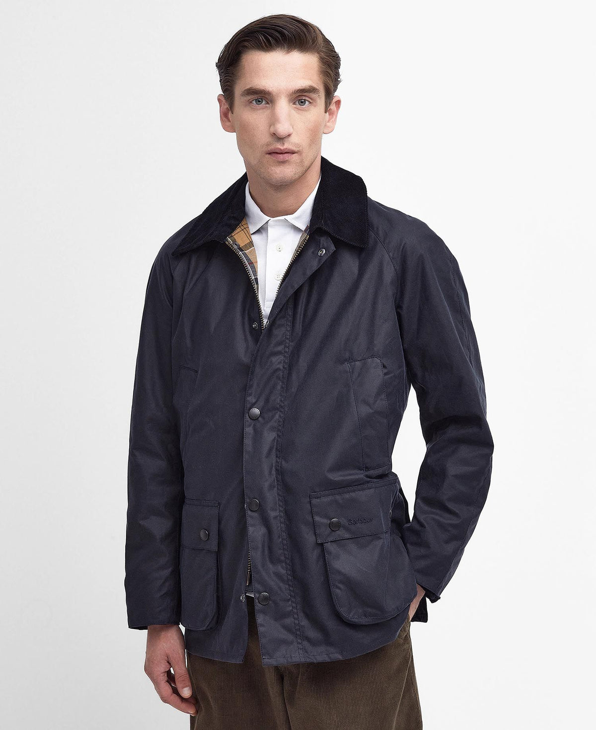 Barbour Ashby Waxed Jacket in Classic Navy, image 3