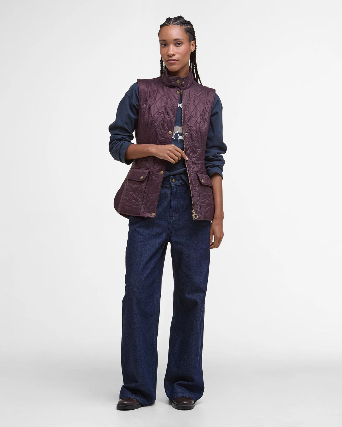 Barbour Wray Gilet in Black Cherry