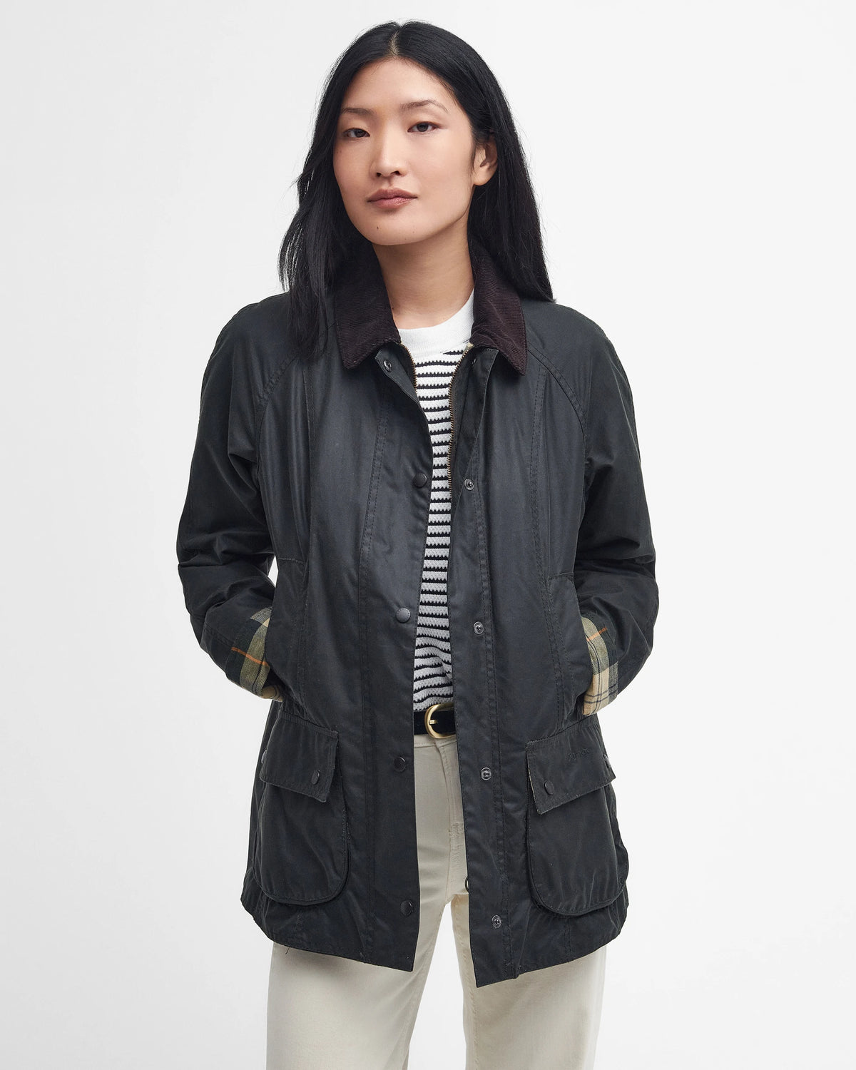 Barbour Beadnell® Waxed Jacket in Sage, image 3