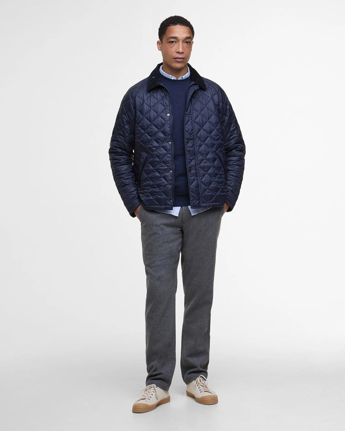 Barbour Tracker Quilt Jacket in Navy
