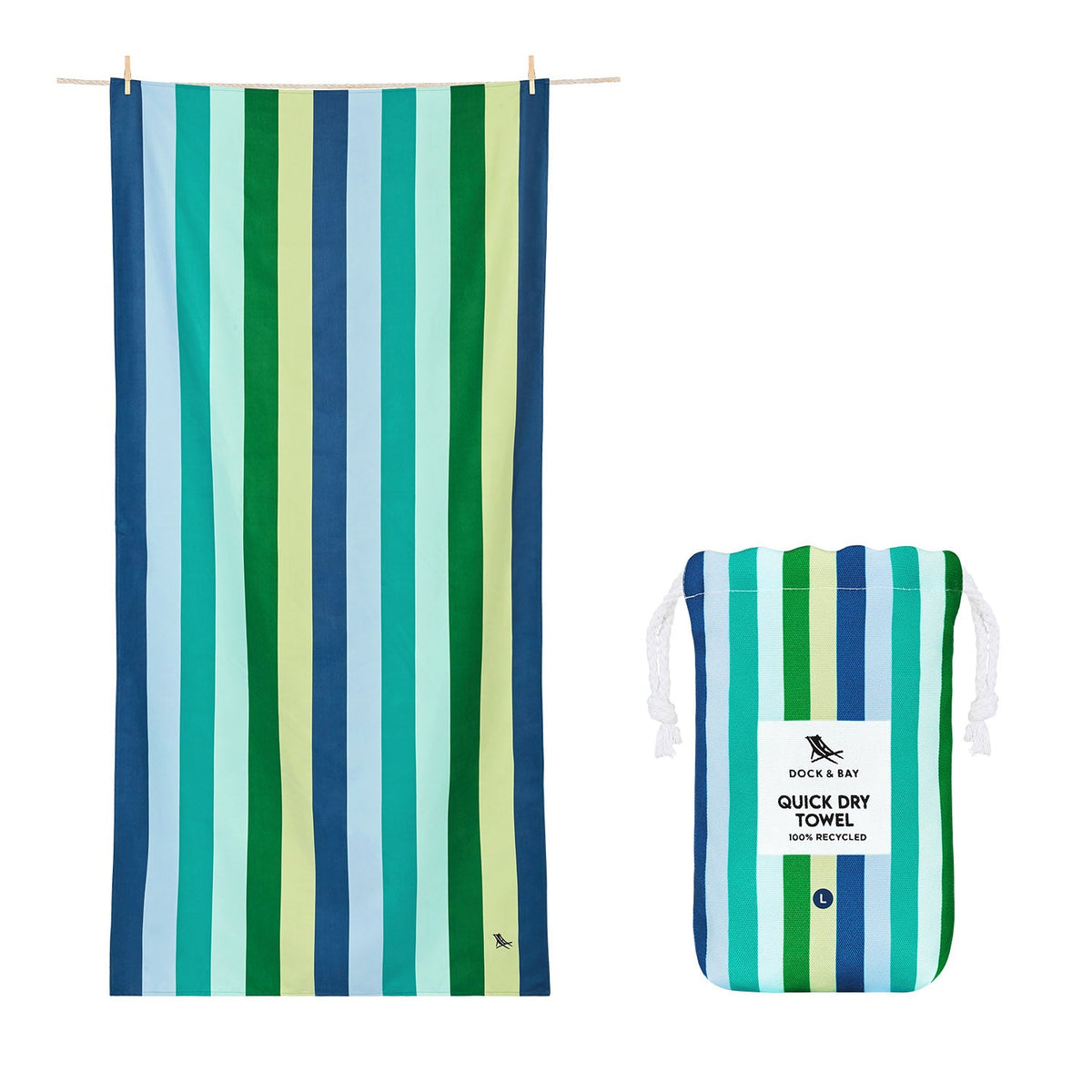 Quick-Dry Beach Towel in Cool Lagoon