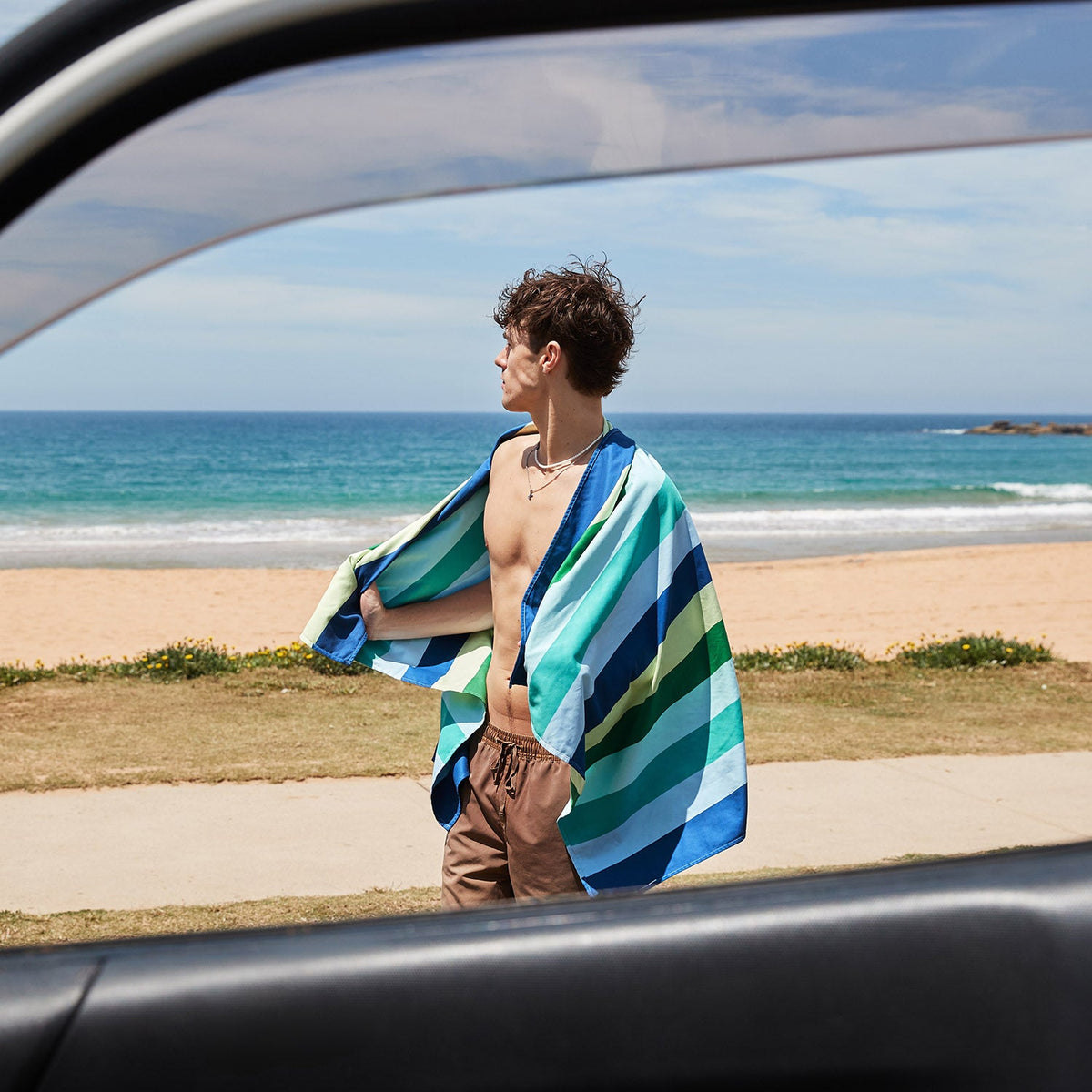 Quick-Dry Beach Towel in Cool Lagoon