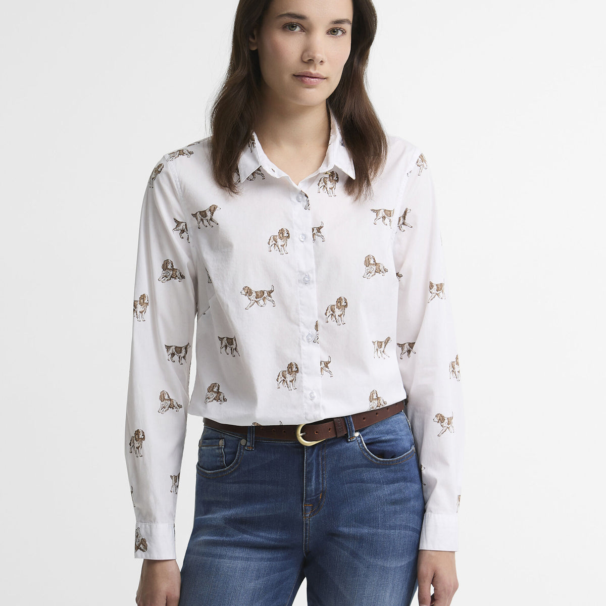 Barbour Brambles Tailored Long-Sleeved Shirt in Multi Dog