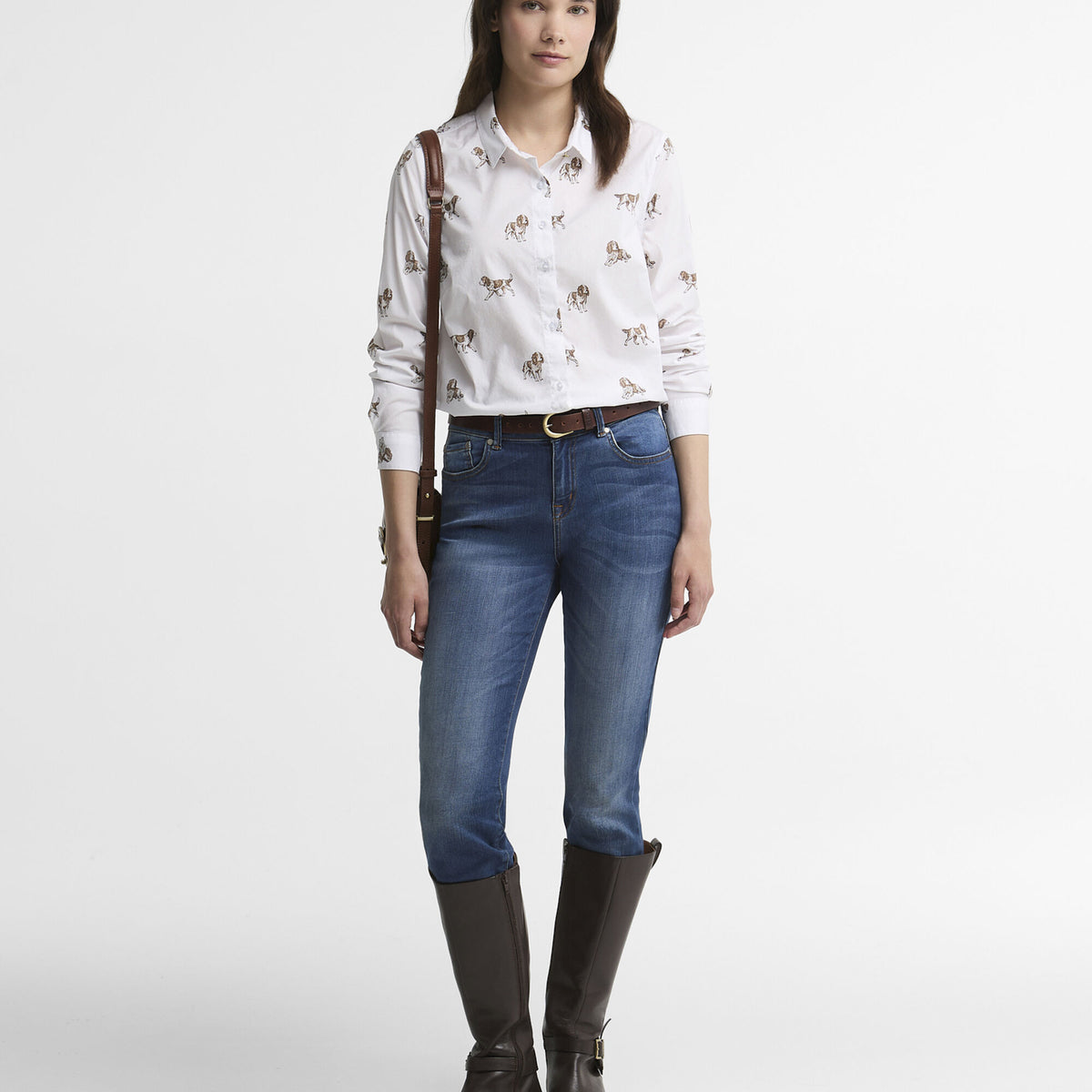 Barbour Brambles Tailored Long-Sleeved Shirt in Multi Dog