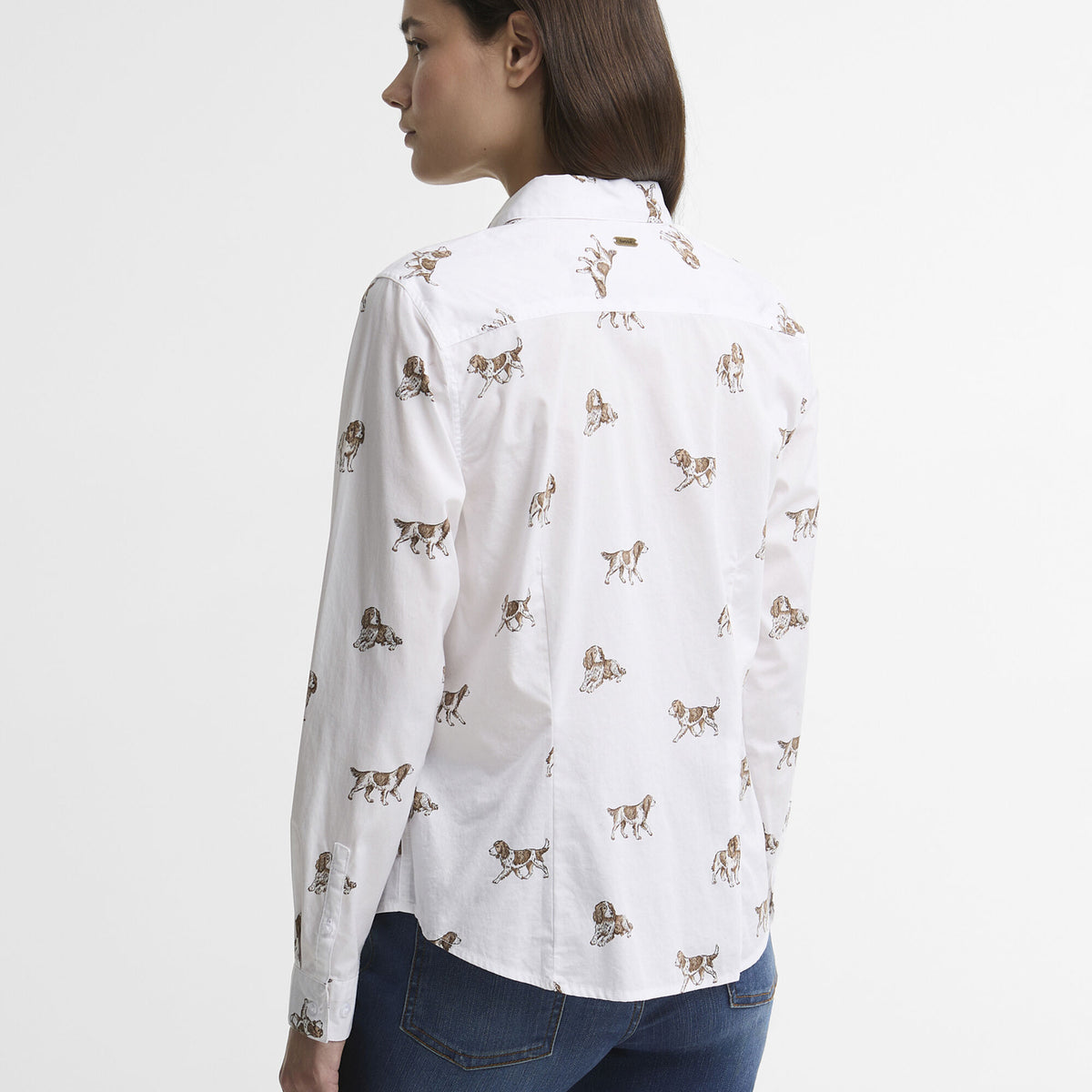 Barbour Brambles Tailored Long-Sleeved Shirt in Multi Dog, image 3
