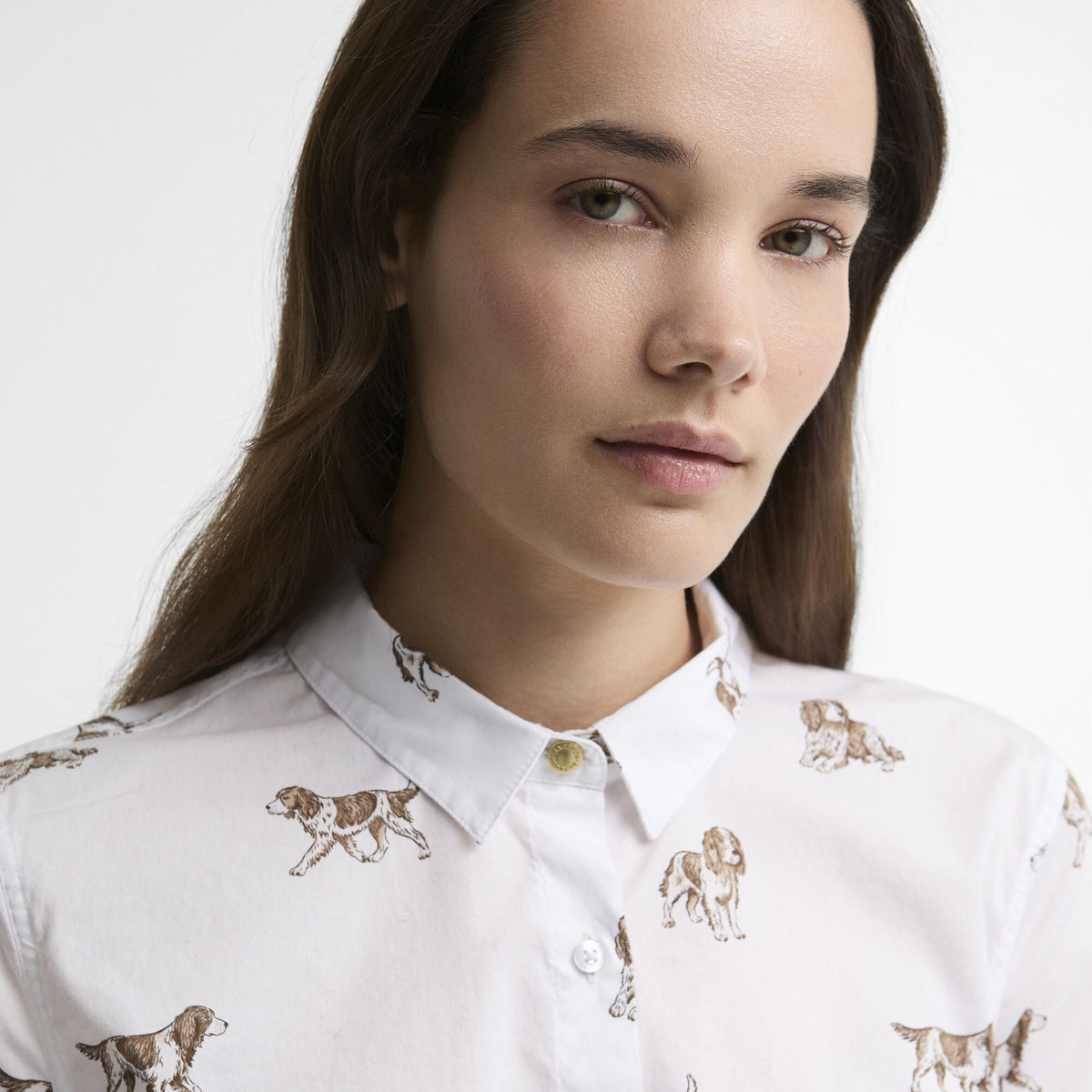 Barbour Brambles Tailored Long-Sleeved Shirt in Multi Dog, image 4