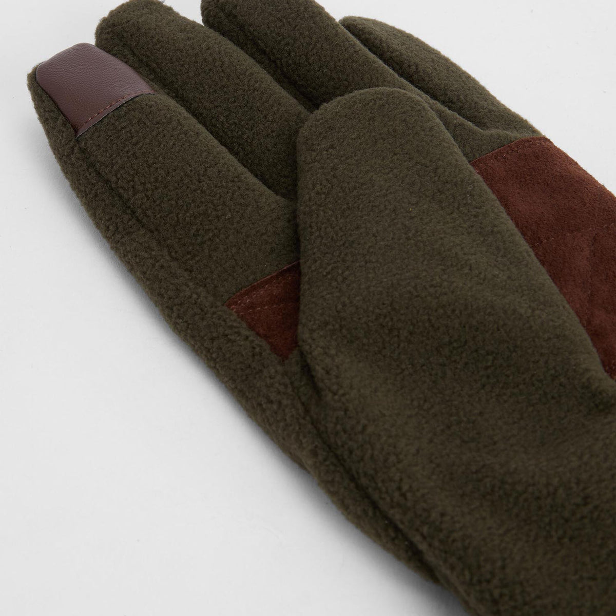 Barbour Coalford Fleece Gloves in Olive, image 2