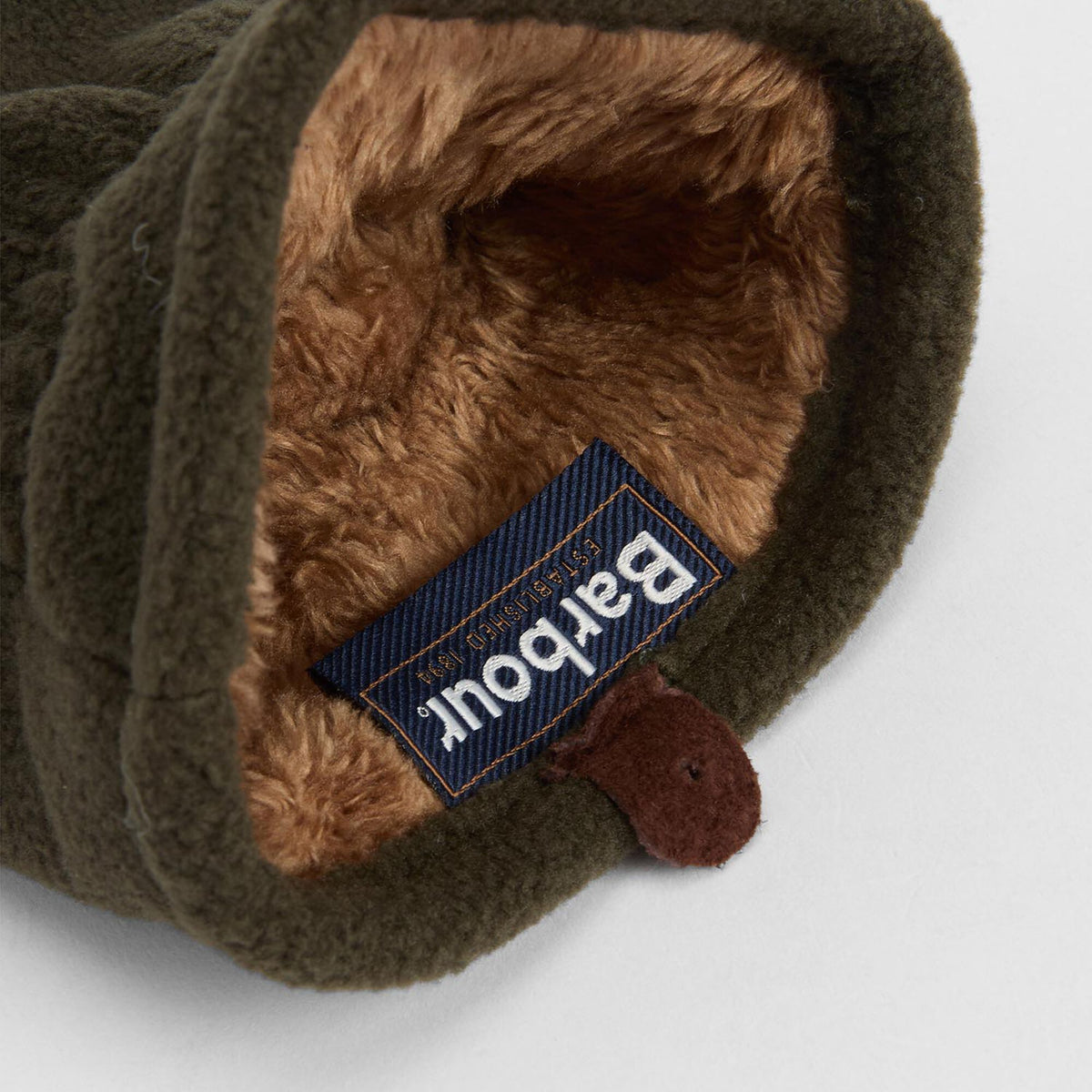 Barbour Coalford Fleece Gloves in Olive, image 4
