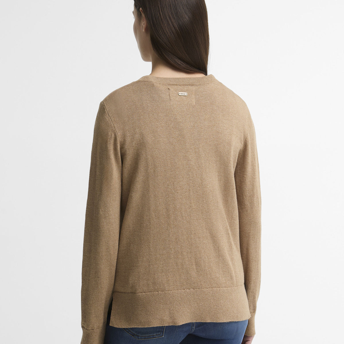 Barbour Fareham Crew Neck Jumper in Warm Trench, image 3