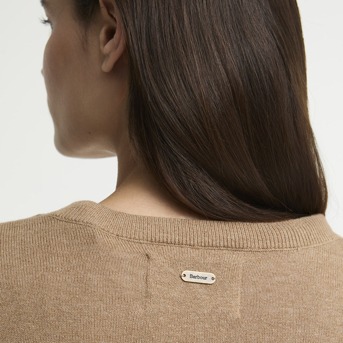 Barbour Fareham Crew Neck Jumper in Warm Trench, image 5