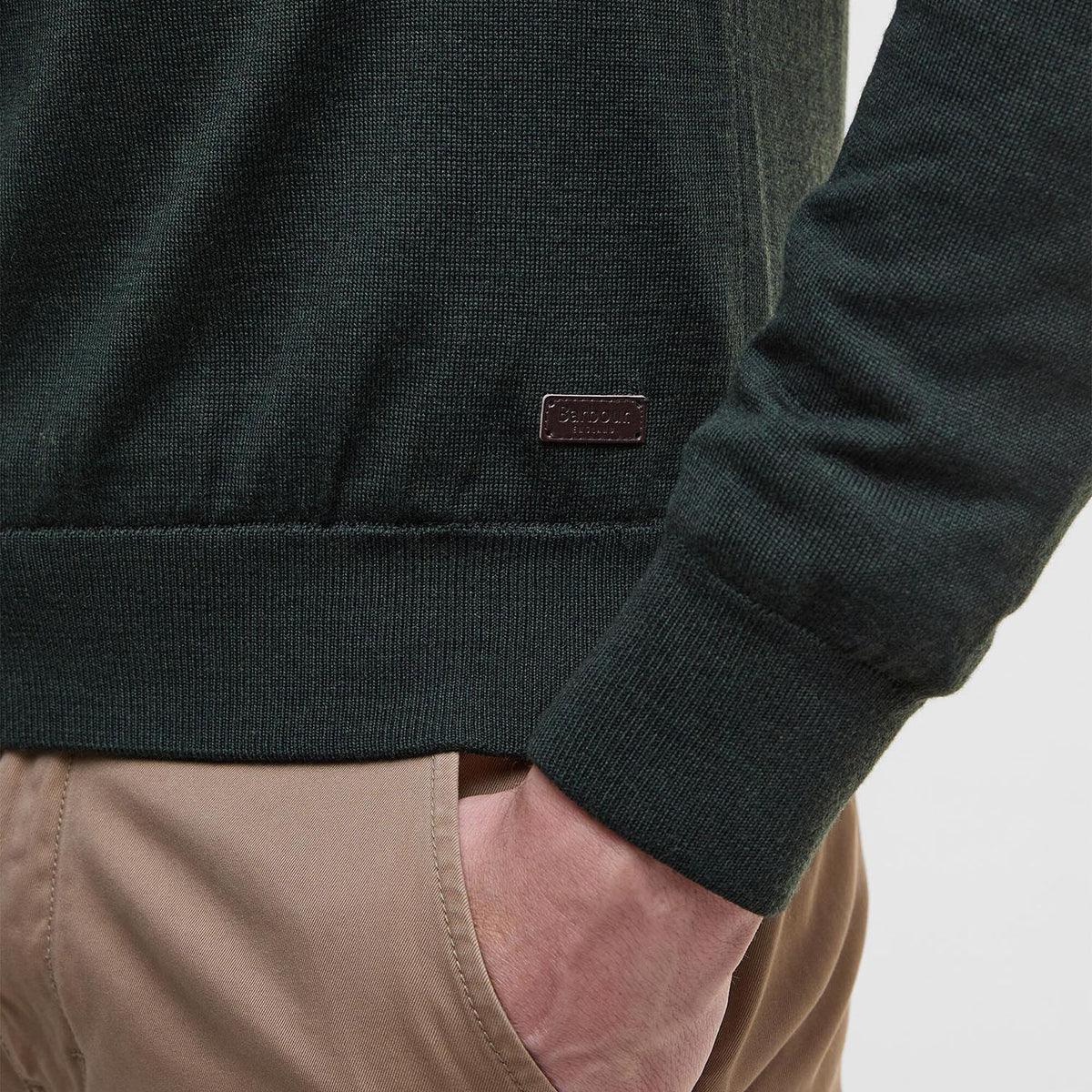 Barbour Gamlin Quarter-Zip Jumper in Olive, image 6