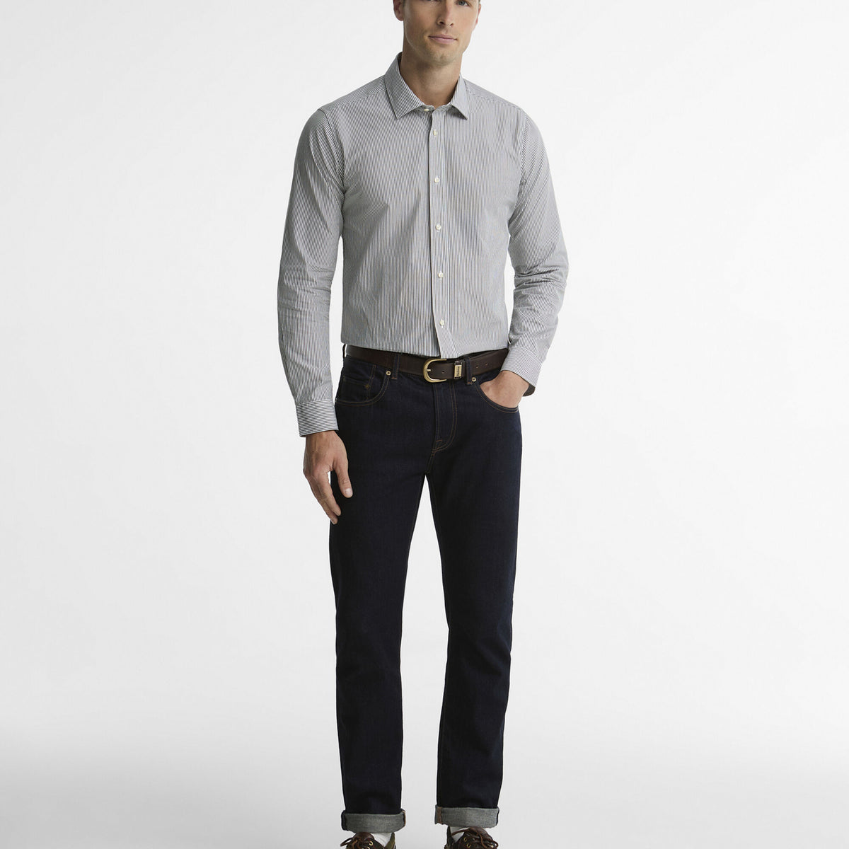 Barbour Graham Striped Tailored Shirt in Forest