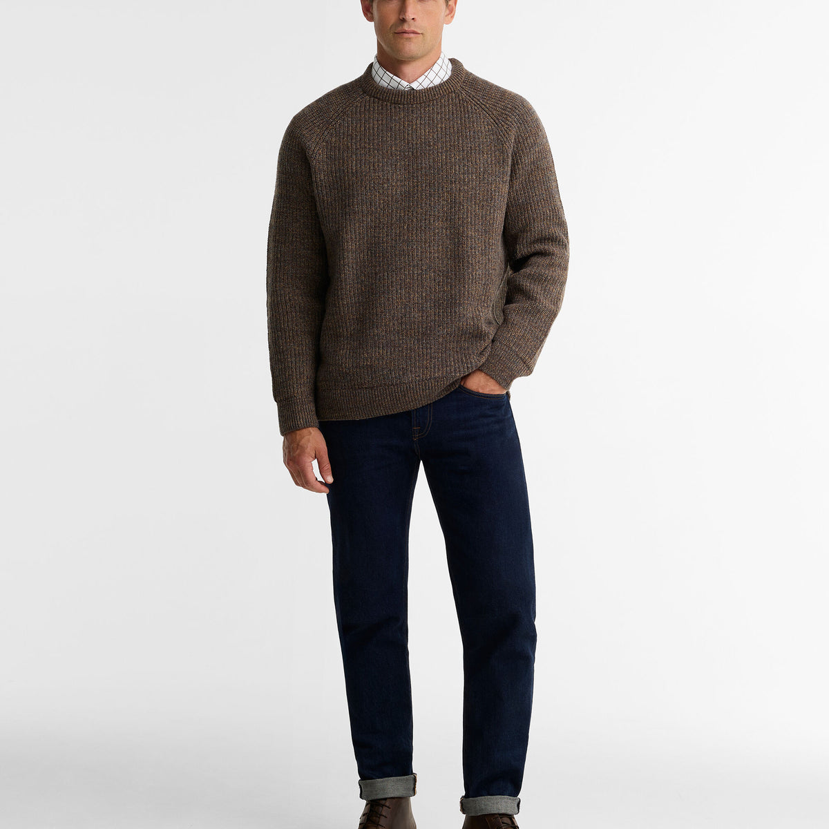 Barbour Horseford Crew Neck Jumper in Sandstone, image 2